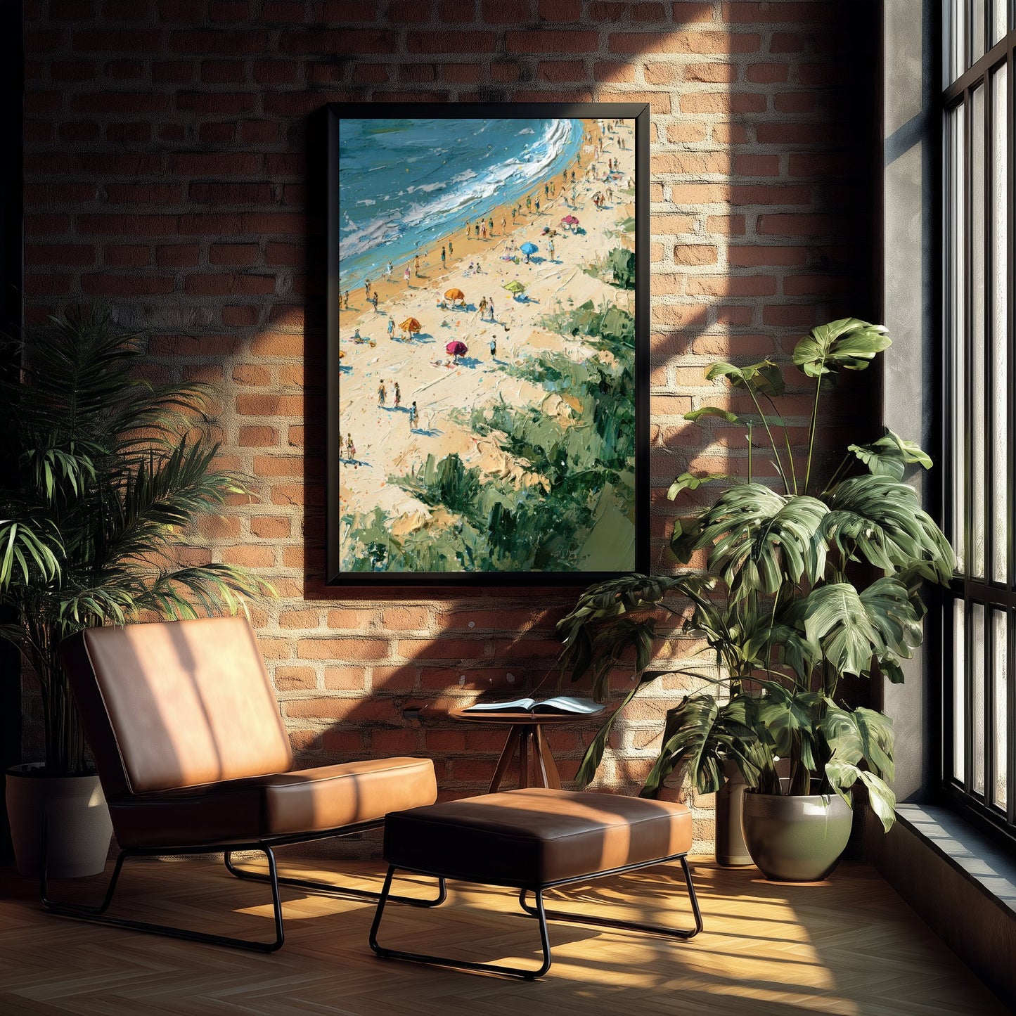 West Sands St Andrews Travel Poster - Aerial Beach Art Print - Impasto Beach Painting - Fife Panel 3/3