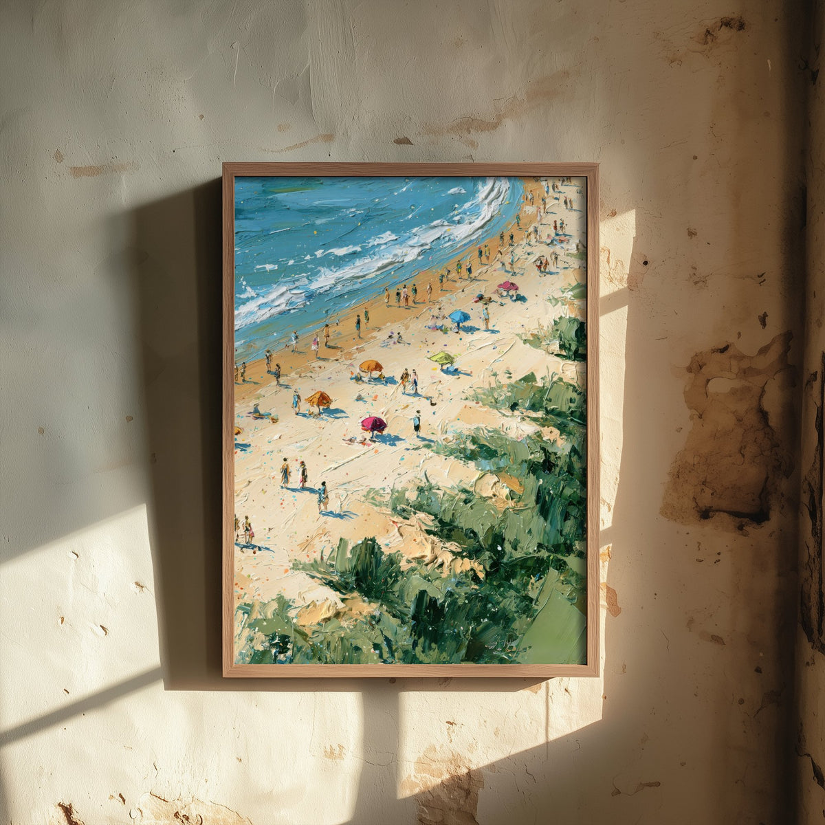 West Sands St Andrews Travel Poster - Aerial Beach Art Print - Impasto Beach Painting - Fife Panel 3/3