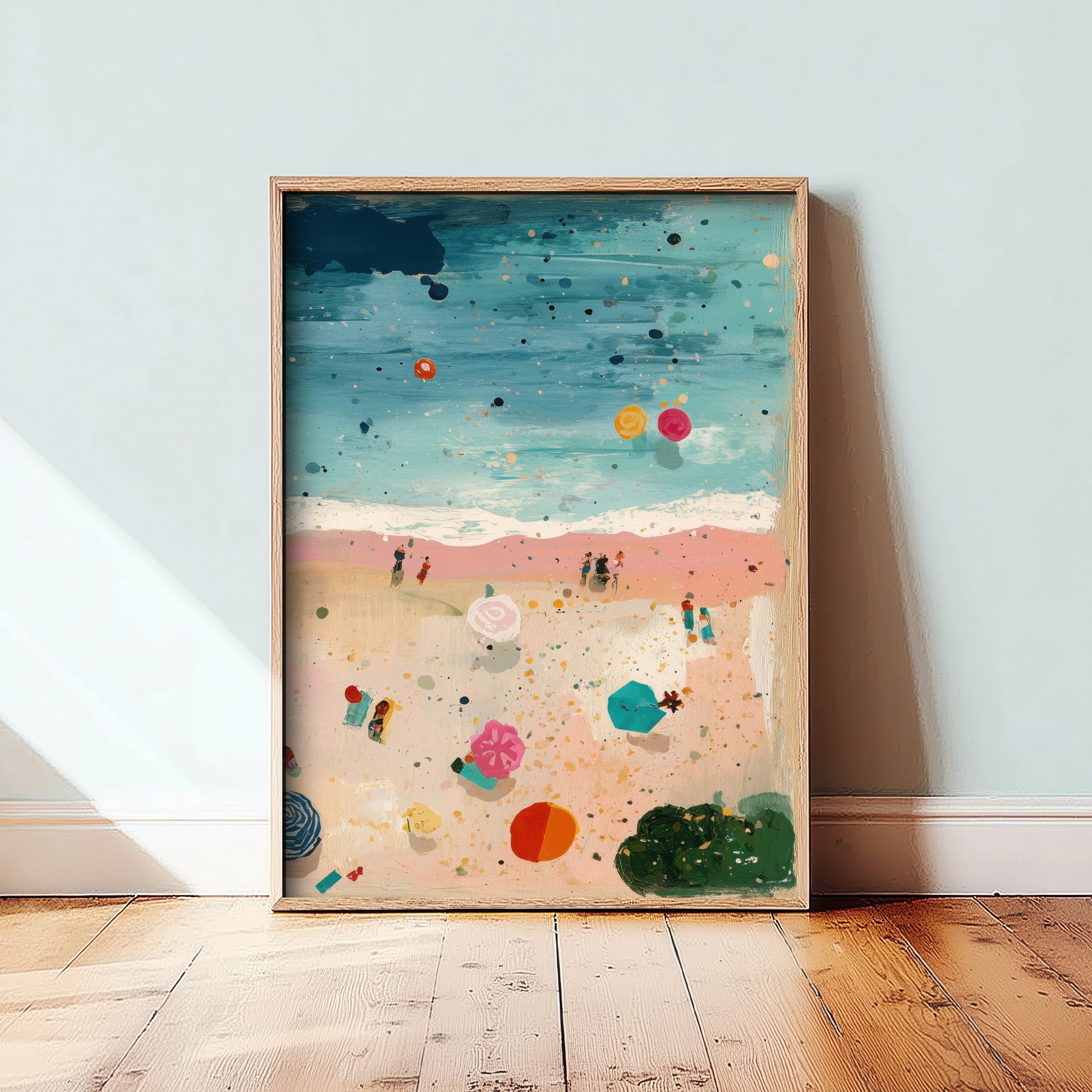 Weston-super-Mare Beach Travel Poster - Aerial Beach Art Print - Impasto Beach Painting - Somerset Panel 3/3