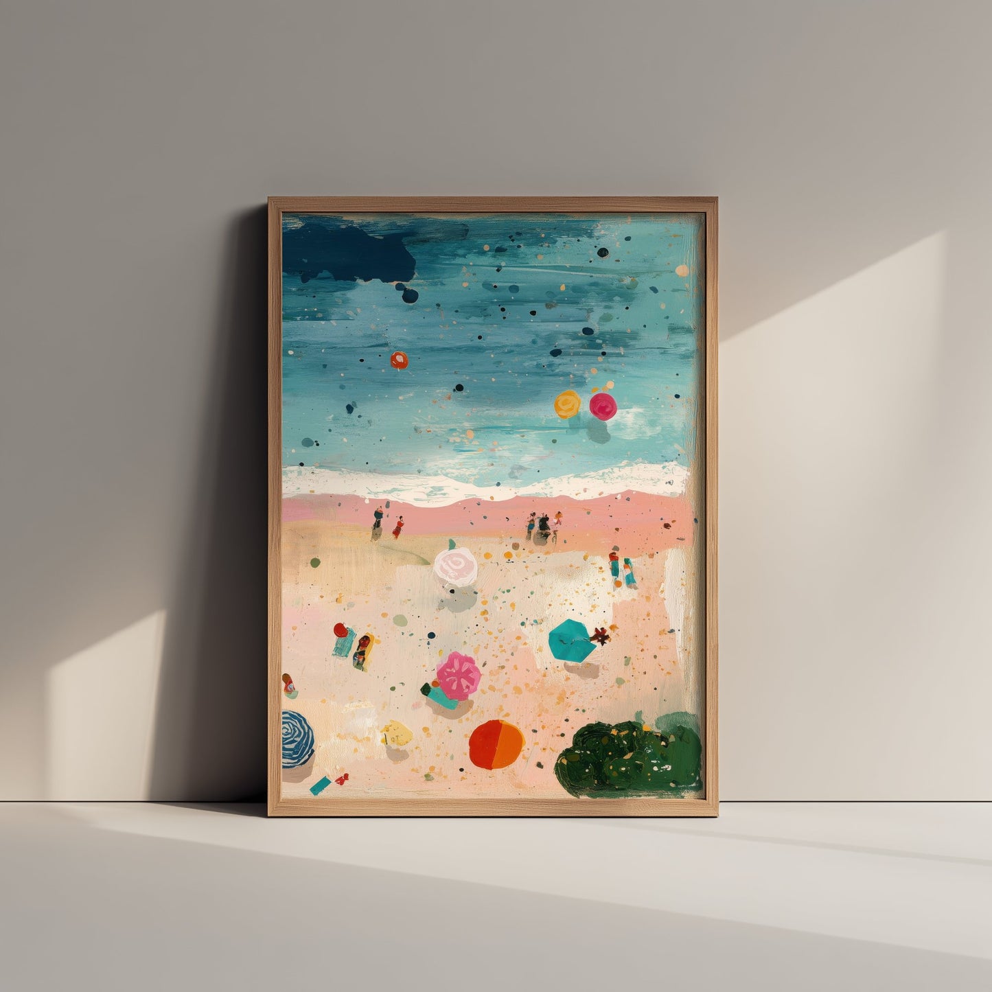 Weston-super-Mare Beach Travel Poster - Aerial Beach Art Print - Impasto Beach Painting - Somerset Panel 3/3
