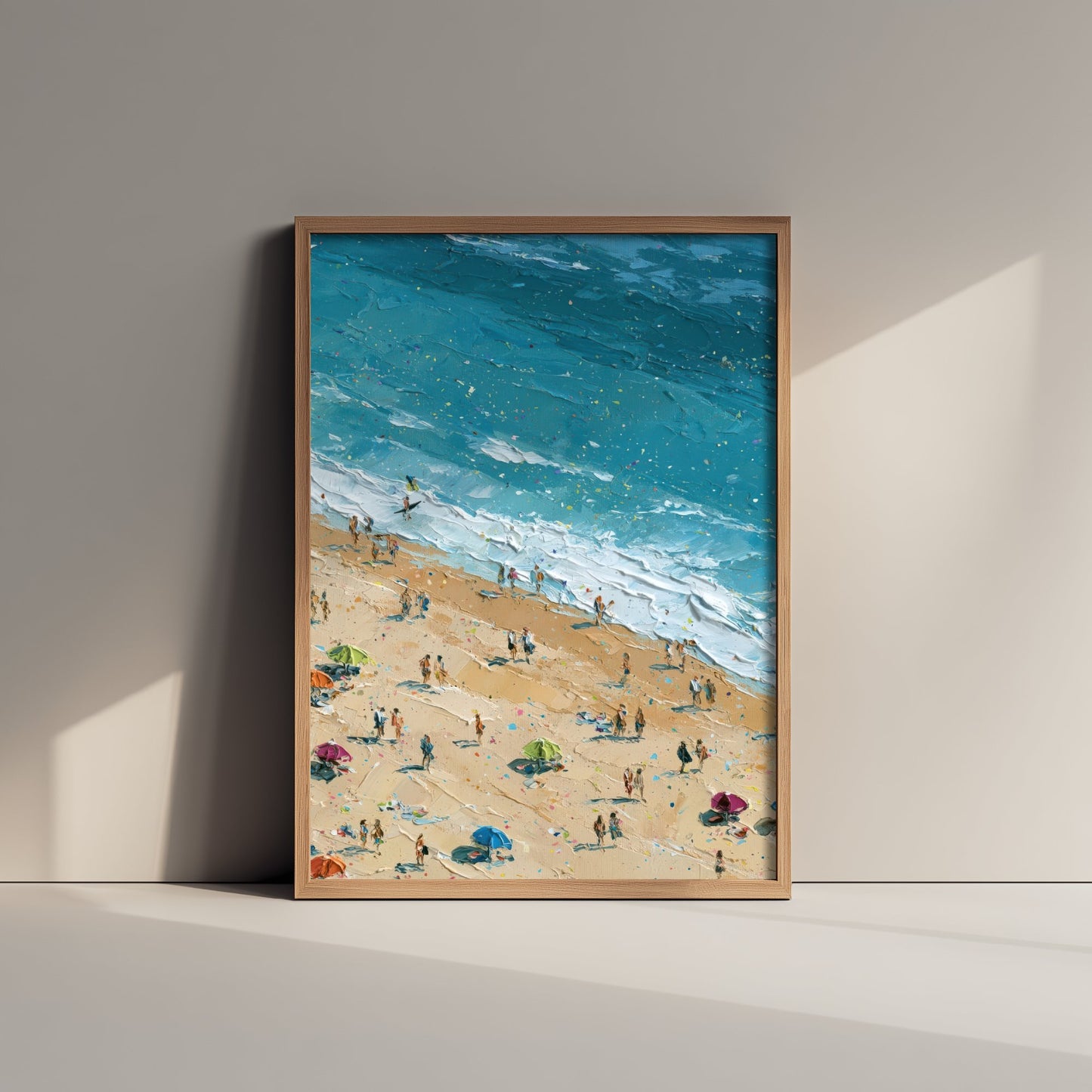 Whiterocks Beach Portrush Travel Poster - Aerial Beach Art Print - Impasto Beach Painting - County Antrim Panel 2/3