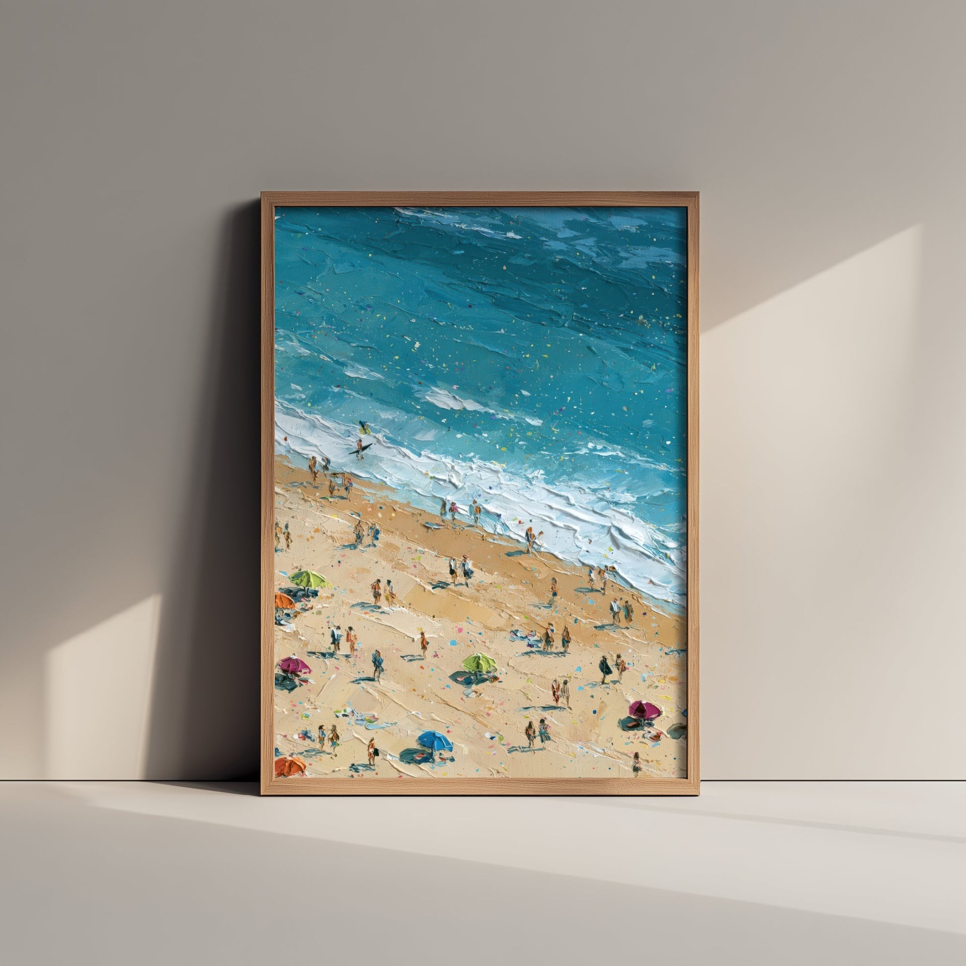Whiterocks Beach Portrush Travel Poster - Aerial Beach Art Print - Impasto Beach Painting - County Antrim Panel 2/3