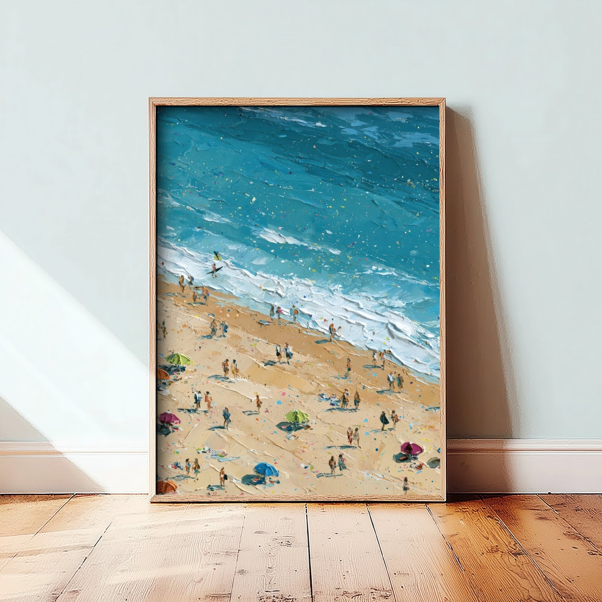 Whiterocks Beach Portrush Travel Poster - Aerial Beach Art Print - Impasto Beach Painting - County Antrim Panel 2/3