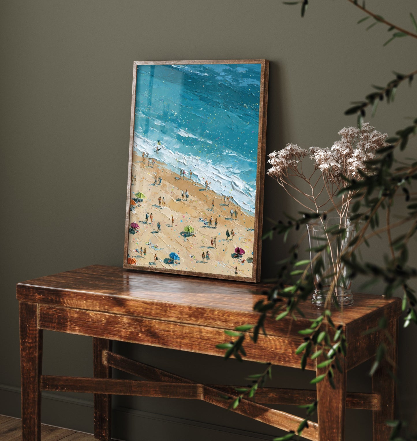 Whiterocks Beach Portrush Travel Poster - Aerial Beach Art Print - Impasto Beach Painting - County Antrim Panel 2/3