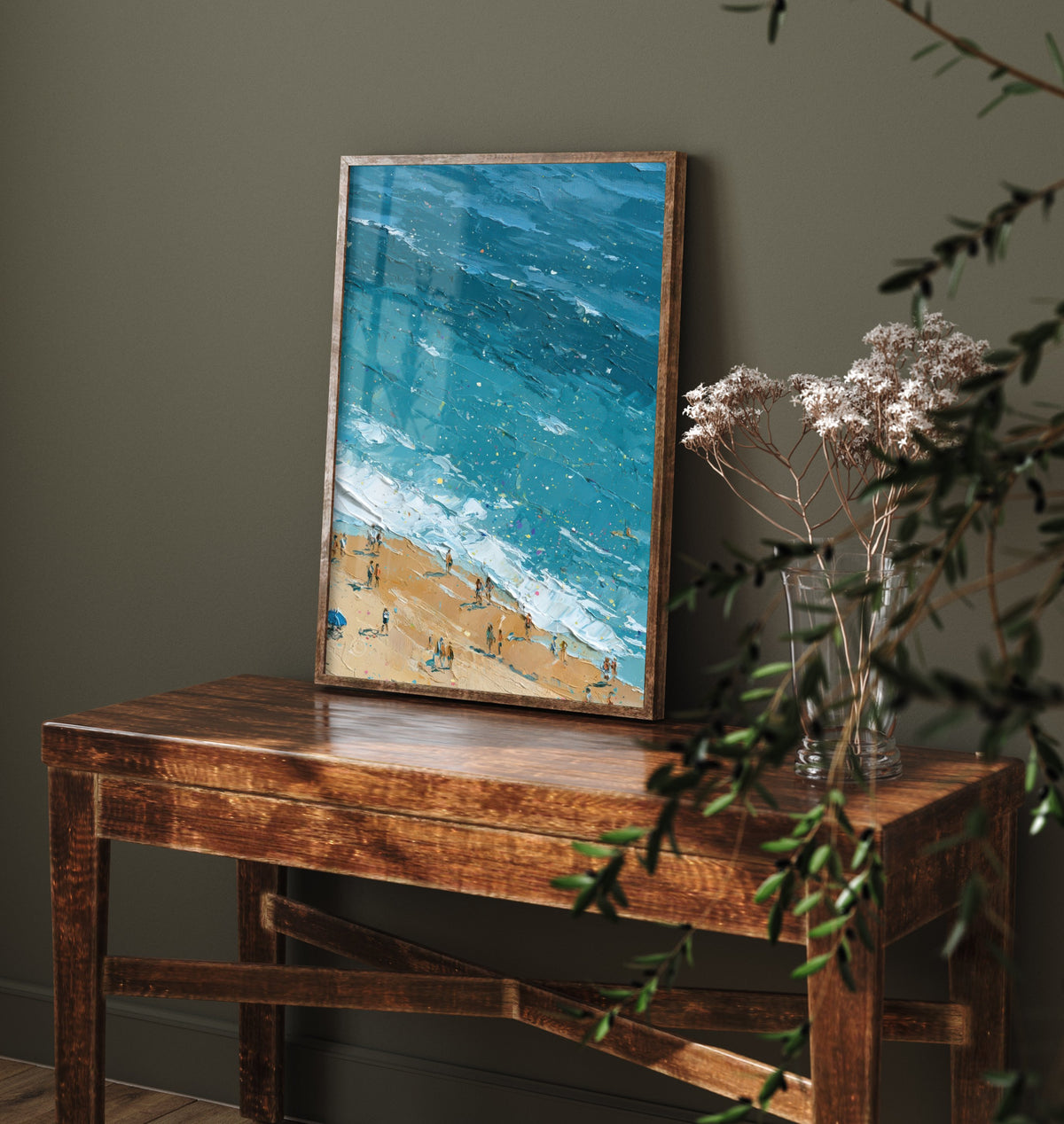 Whiterocks Beach Portrush Travel Poster - Aerial Beach Art Print - Impasto Beach Painting - County Antrim Panel 3/3