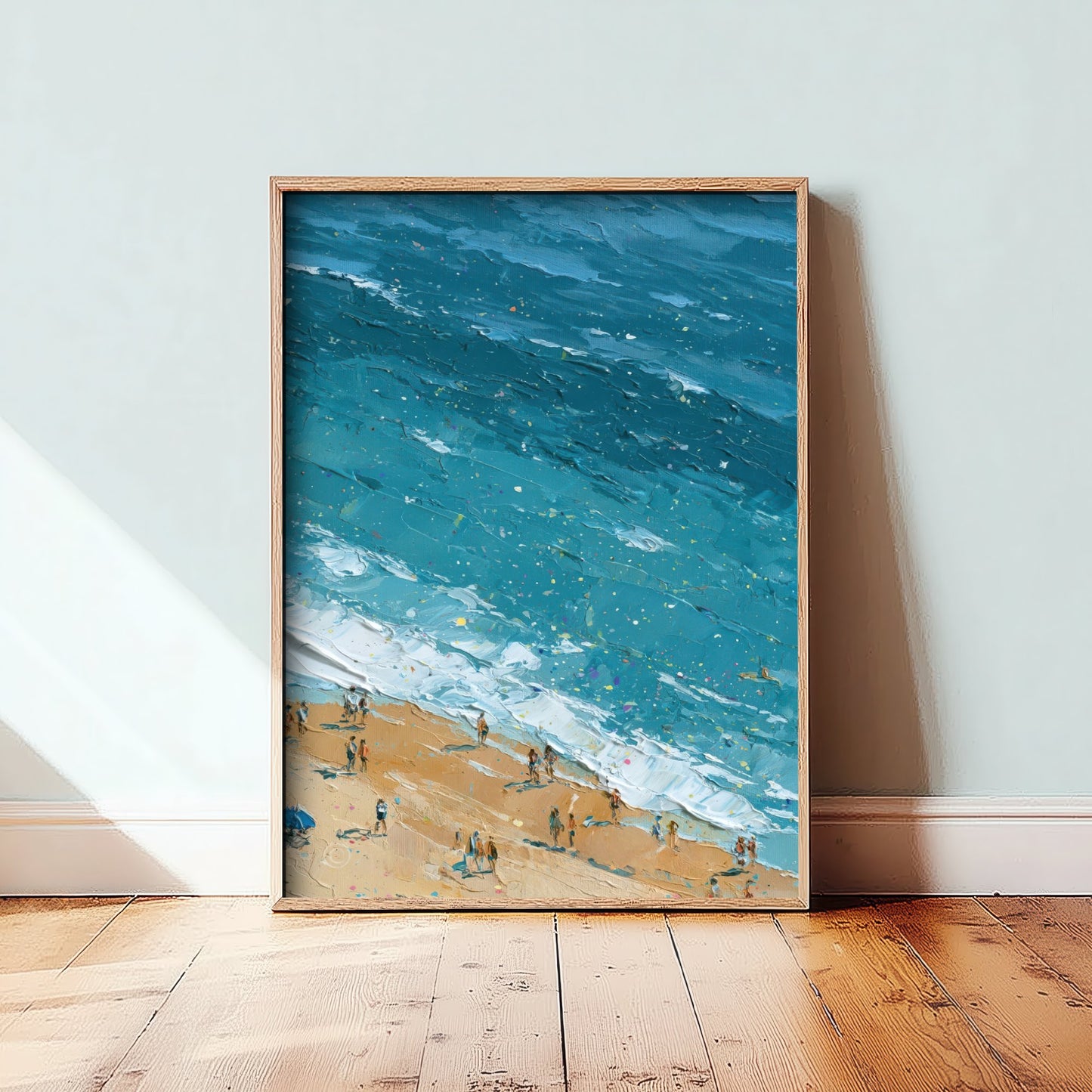 Whiterocks Beach Portrush Travel Poster - Aerial Beach Art Print - Impasto Beach Painting - County Antrim Panel 3/3