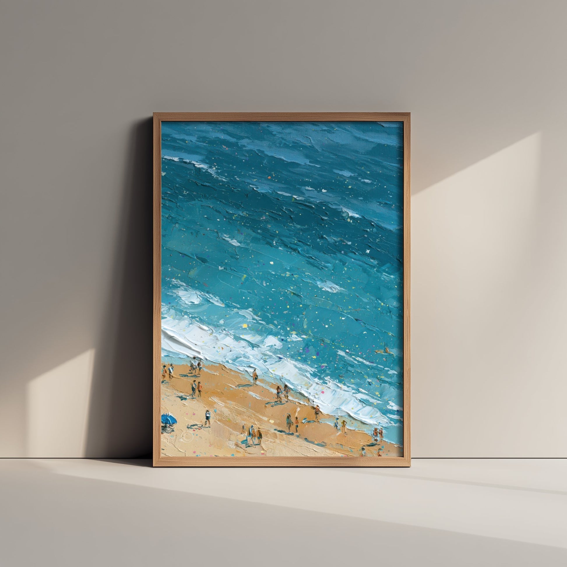 Whiterocks Beach Portrush Travel Poster - Aerial Beach Art Print - Impasto Beach Painting - County Antrim Panel 3/3