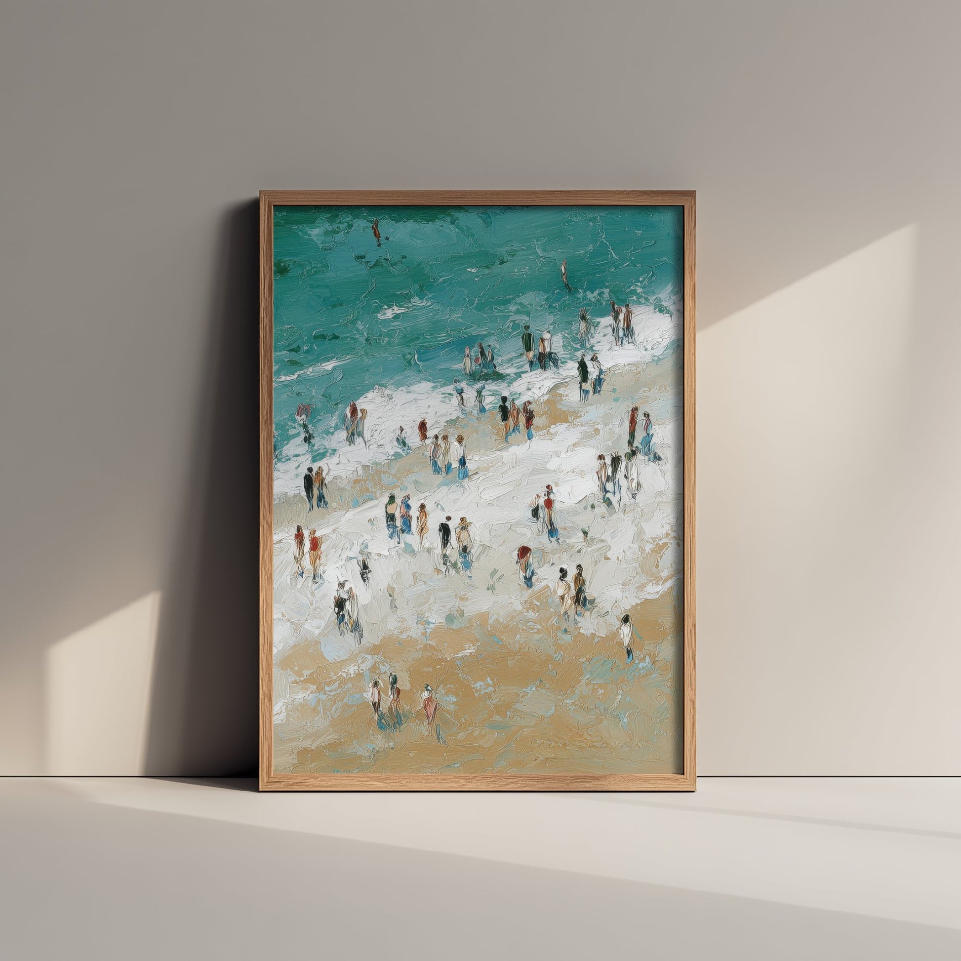 Woolacombe Beach Travel Poster - Aerial Beach Art Print - Impasto Beach Painting - Devon Panel 3/3