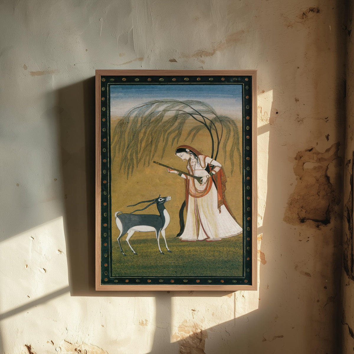 After Nainsukh - The Musical Mode Ragini Todi (1825) - Classic Painting Art Print Poster - Indian Ragamala Miniature
