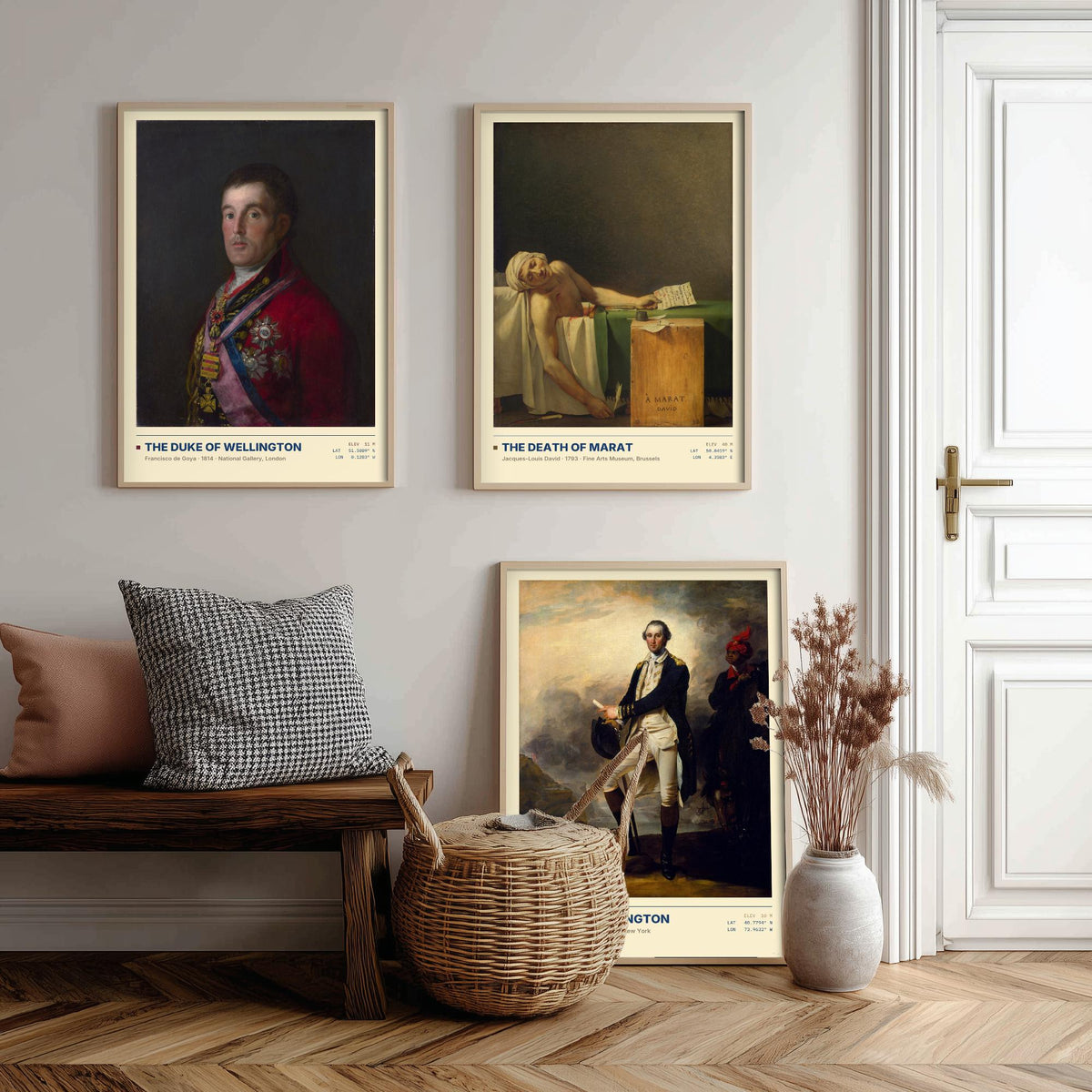 Age of Revolution Set of Three Art Prints - Wellington, Death of Marat, Washington - Goya David Trumbull Gallery Posters - Paintings