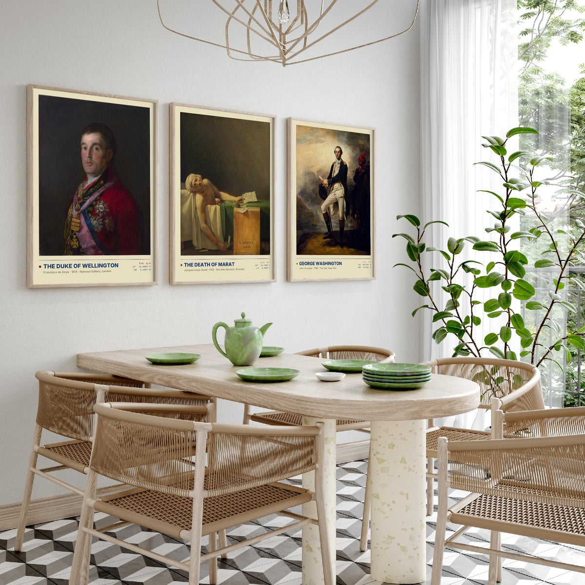 Age of Revolution Set of Three Art Prints - Wellington, Death of Marat, Washington - Goya David Trumbull Gallery Posters - Paintings