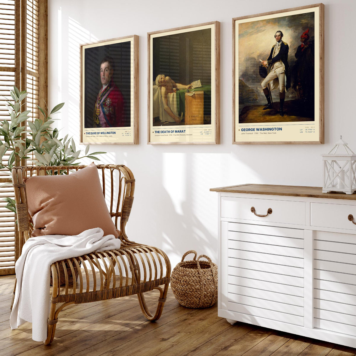 Age of Revolution Set of Three Art Prints - Wellington, Death of Marat, Washington - Goya David Trumbull Gallery Posters - Paintings
