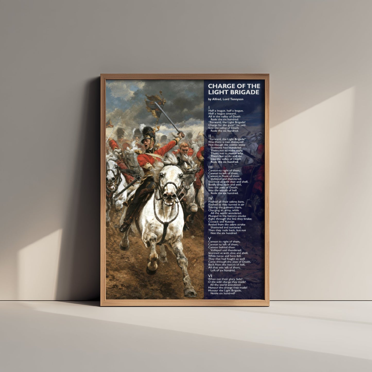 Charge of the Light Brigade Art Print - Alfred Lord Tennyson Poem Poster - Crimean War Cavalry Illustration V5