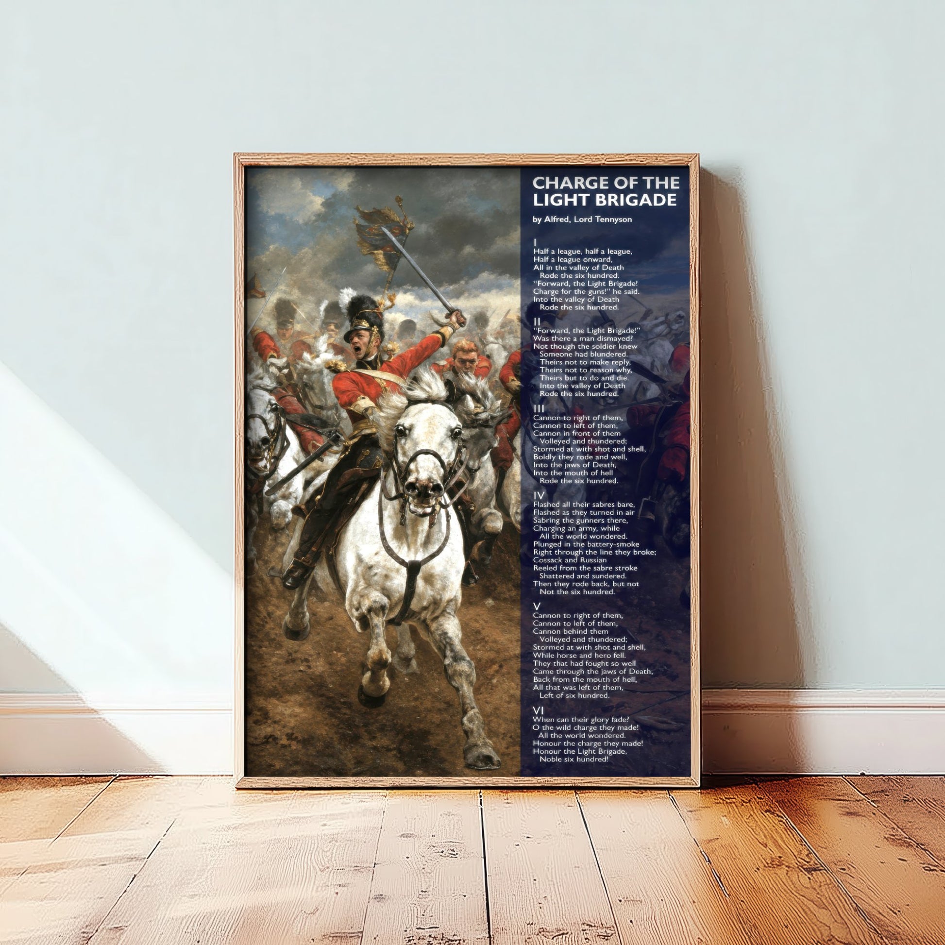 Charge of the Light Brigade Art Print - Alfred Lord Tennyson Poem Poster - Crimean War Cavalry Illustration V5