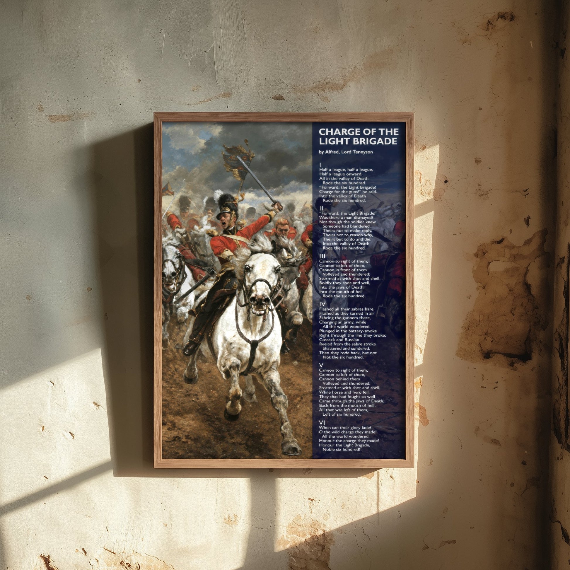 Charge of the Light Brigade Art Print - Alfred Lord Tennyson Poem Poster - Crimean War Cavalry Illustration V5