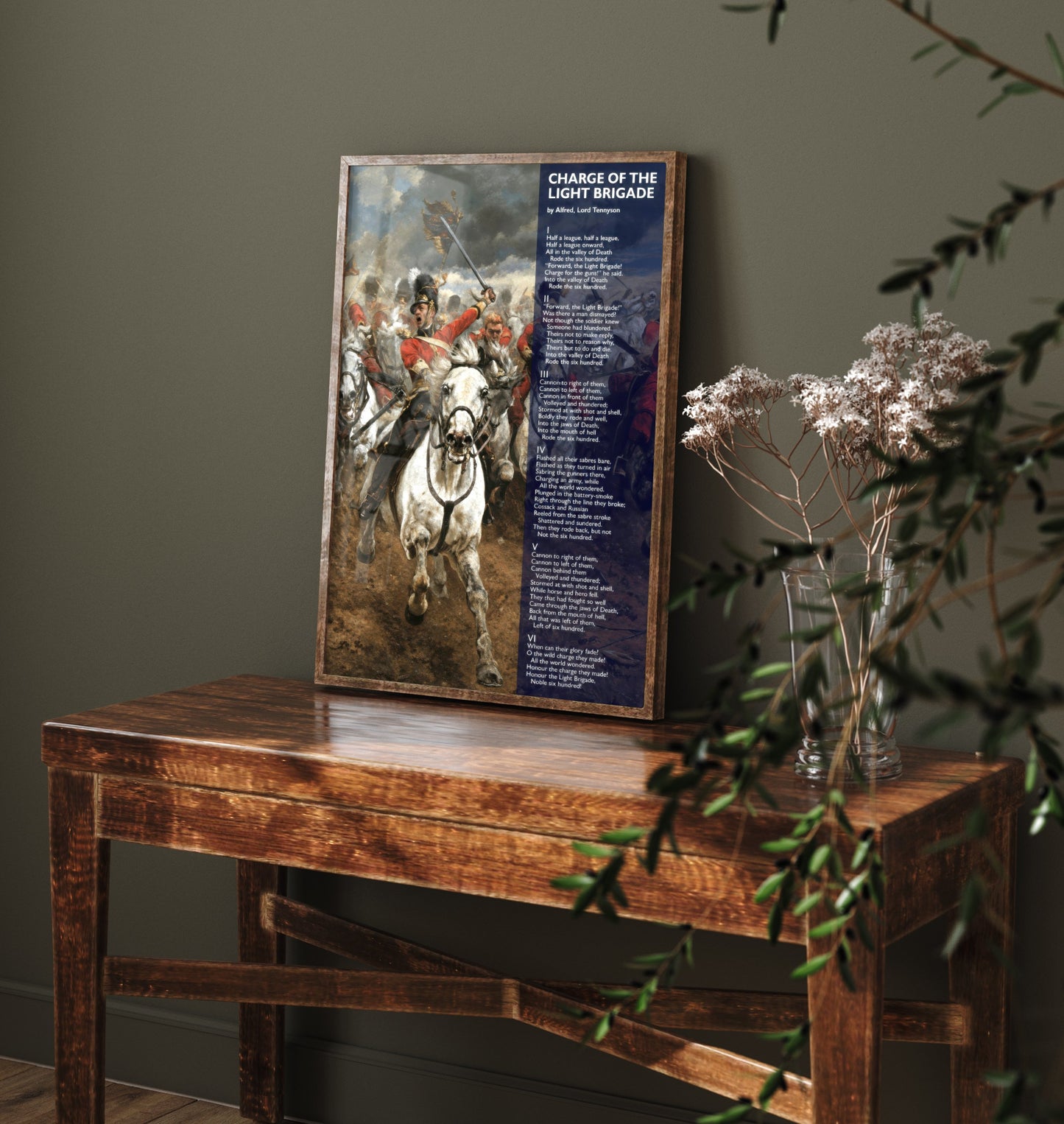 Charge of the Light Brigade Art Print - Alfred Lord Tennyson Poem Poster - Crimean War Cavalry Illustration V5
