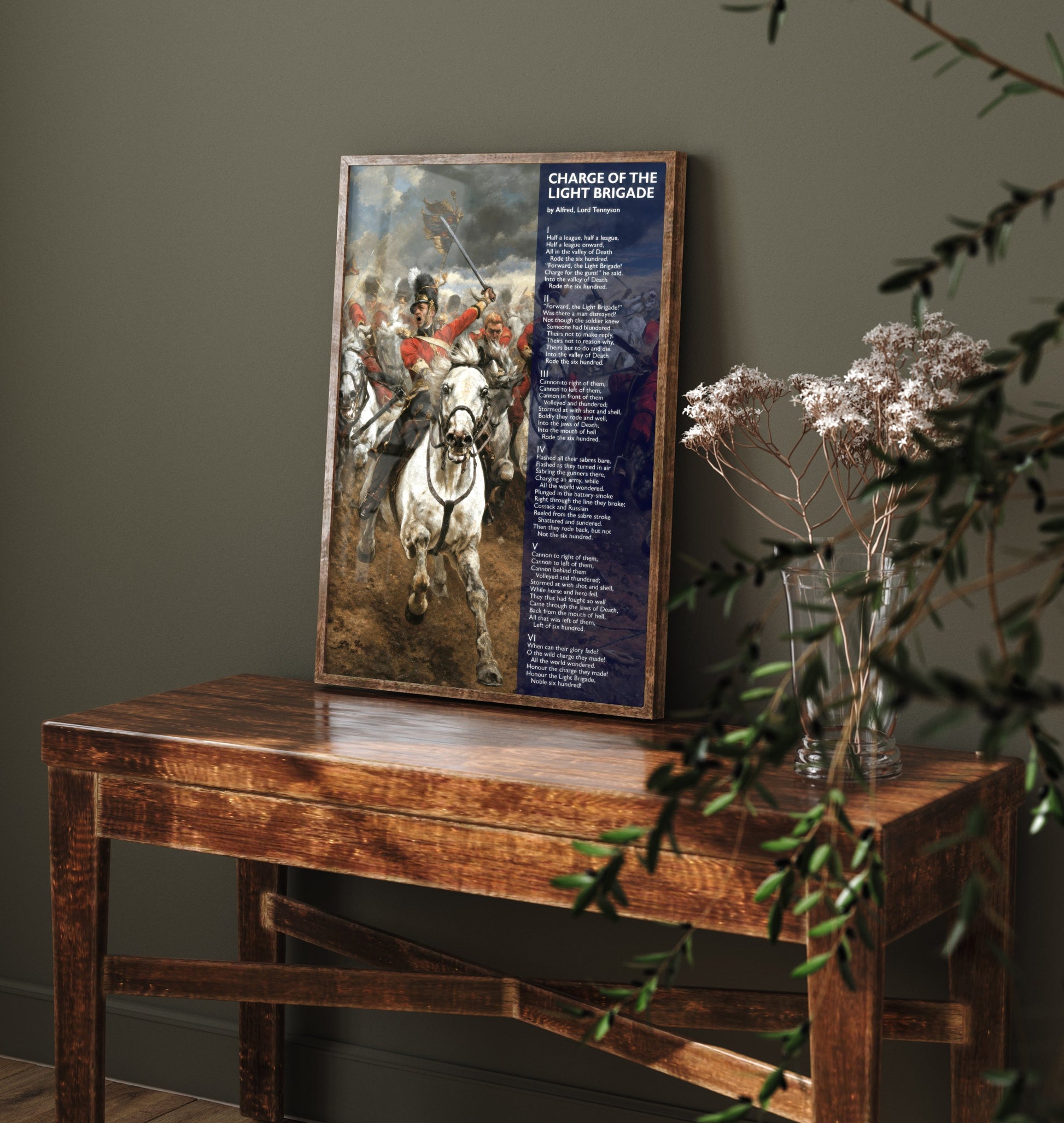 Charge of the Light Brigade Art Print - Alfred Lord Tennyson Poem Poster - Crimean War Cavalry Illustration V5