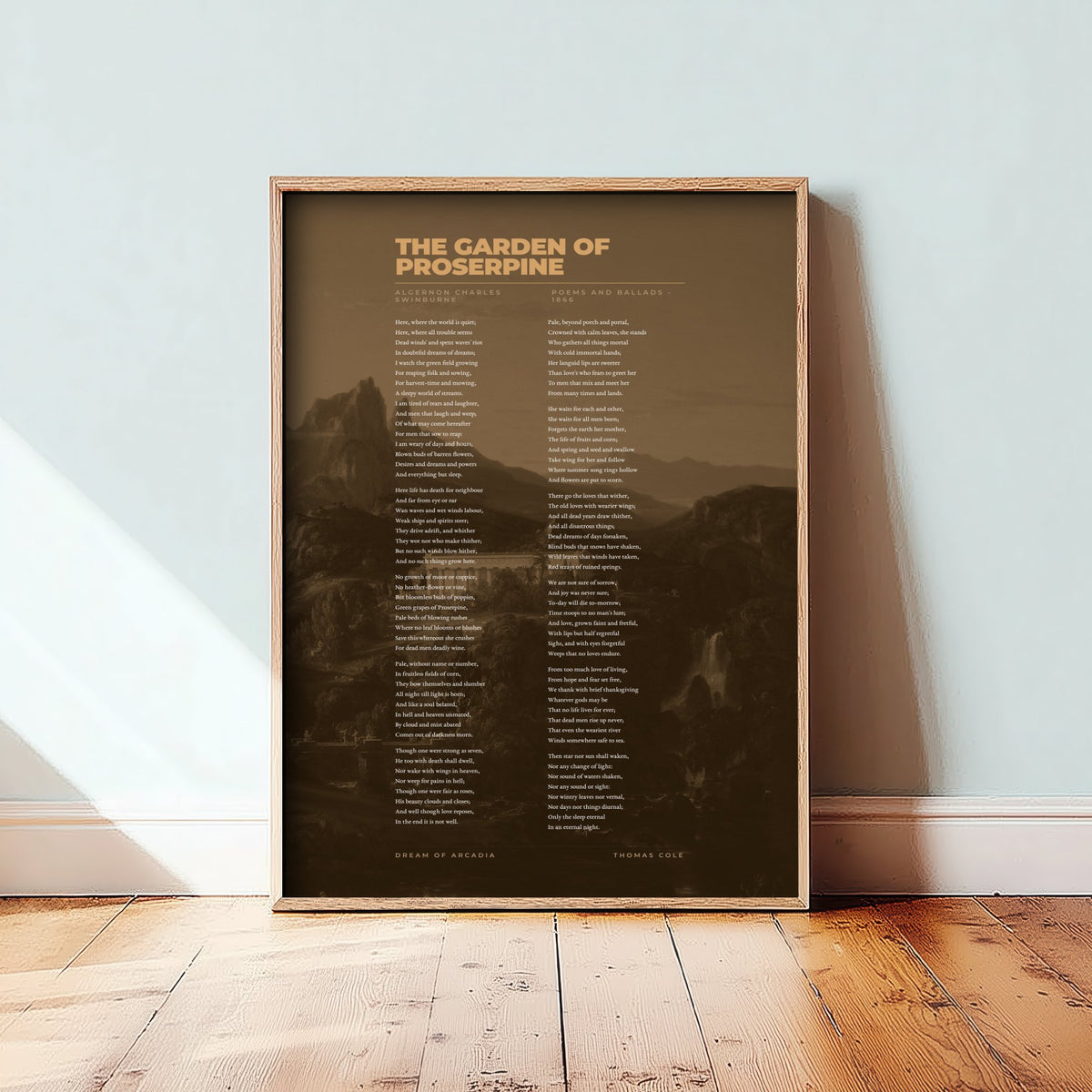 The Garden of Proserpine by Algernon Charles Swinburne Art Print - Full Poem Poster - Victorian Poetry over Classic Painting