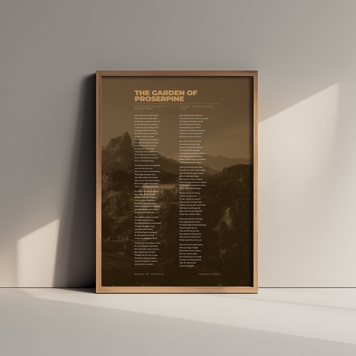 The Garden of Proserpine by Algernon Charles Swinburne Art Print - Full Poem Poster - Victorian Poetry over Classic Painting