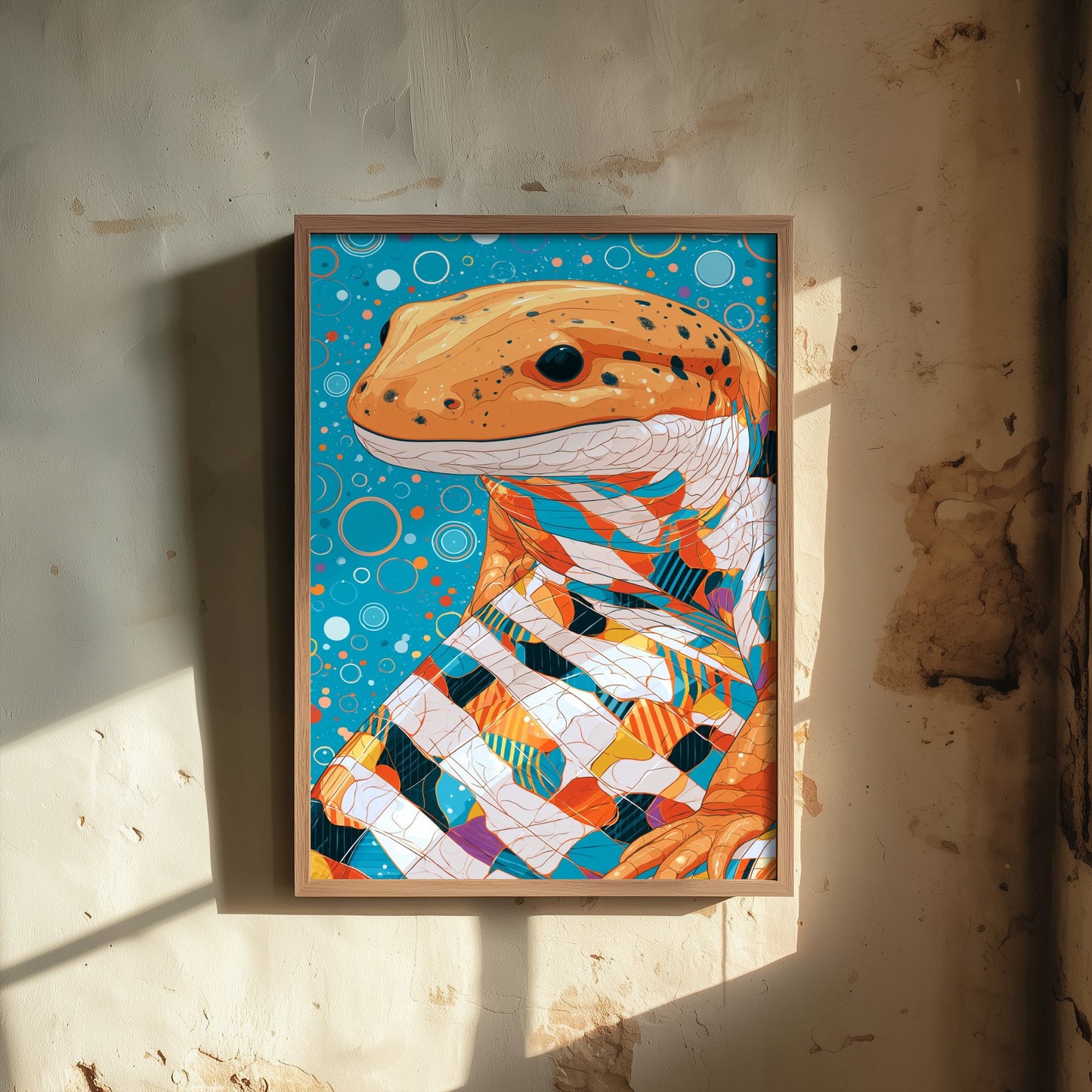 Salamander Art Print - Colourful Salamander Poster - Vibrant Bubble Illustration - Amphibian Wall Art 2/3