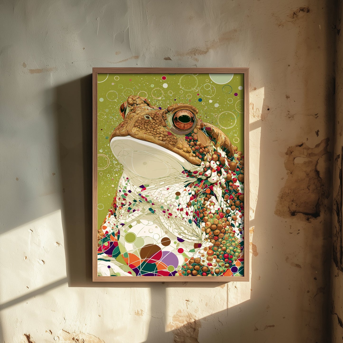 Toad Art Print - Colourful Toad Poster - Vibrant Bubble Illustration - Amphibian Wildlife Wall Art 3/3