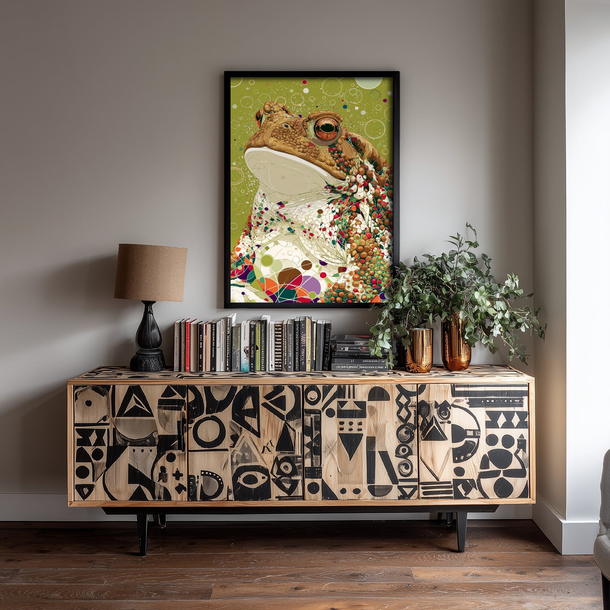 Toad Art Print - Colourful Toad Poster - Vibrant Bubble Illustration - Amphibian Wildlife Wall Art 3/3