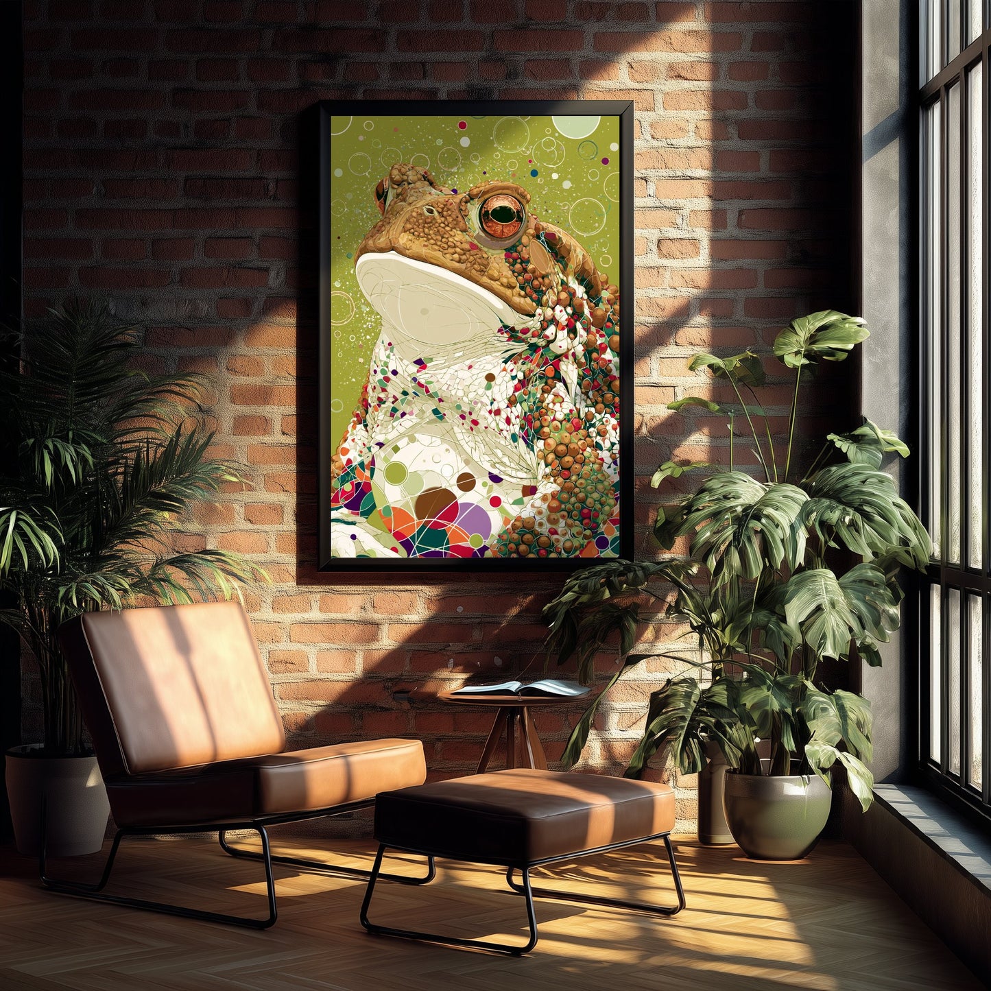 Toad Art Print - Colourful Toad Poster - Vibrant Bubble Illustration - Amphibian Wildlife Wall Art 3/3