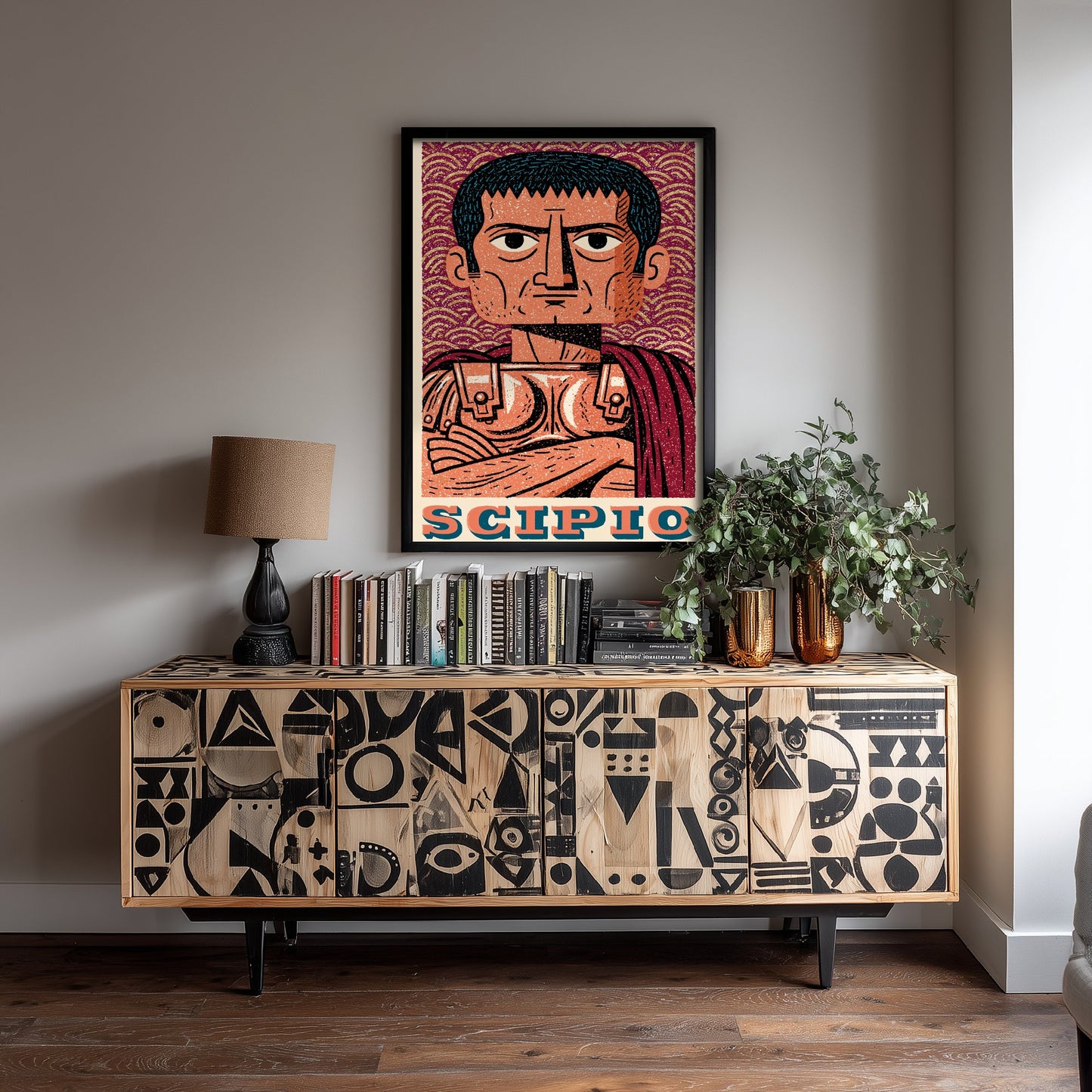 Scipio Africanus Art Print - Roman General Portrait Poster - Bold Woodcut Illustration - Ancient Rome War 3/3