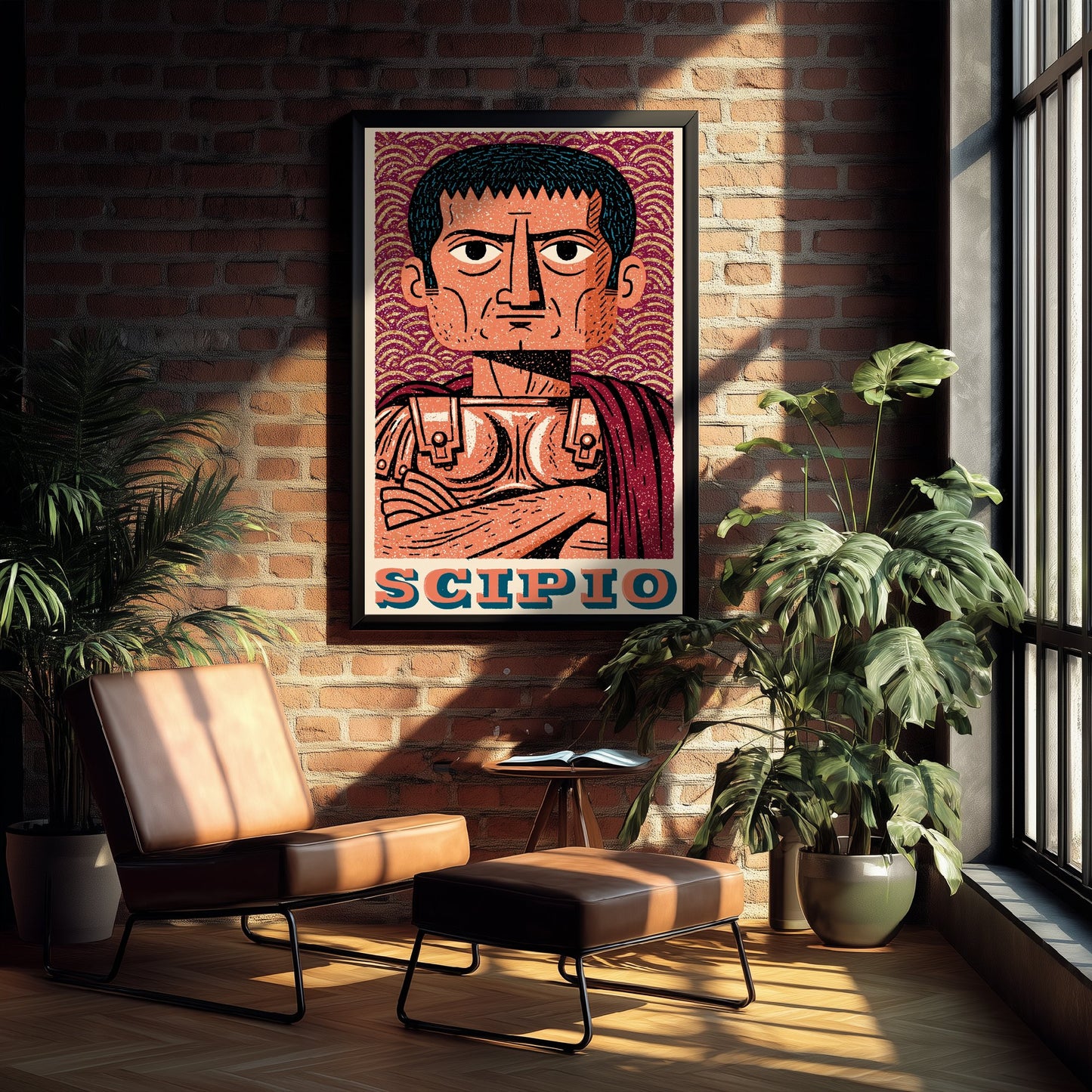 Scipio Africanus Art Print - Roman General Portrait Poster - Bold Woodcut Illustration - Ancient Rome War 3/3