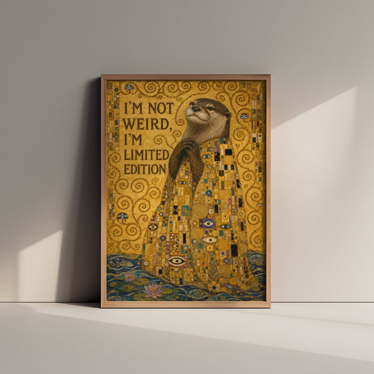 Otter Art Print - I'm Not Weird I'm Limited Edition - Funny Quote Poster Illustration - Klimt 1/3