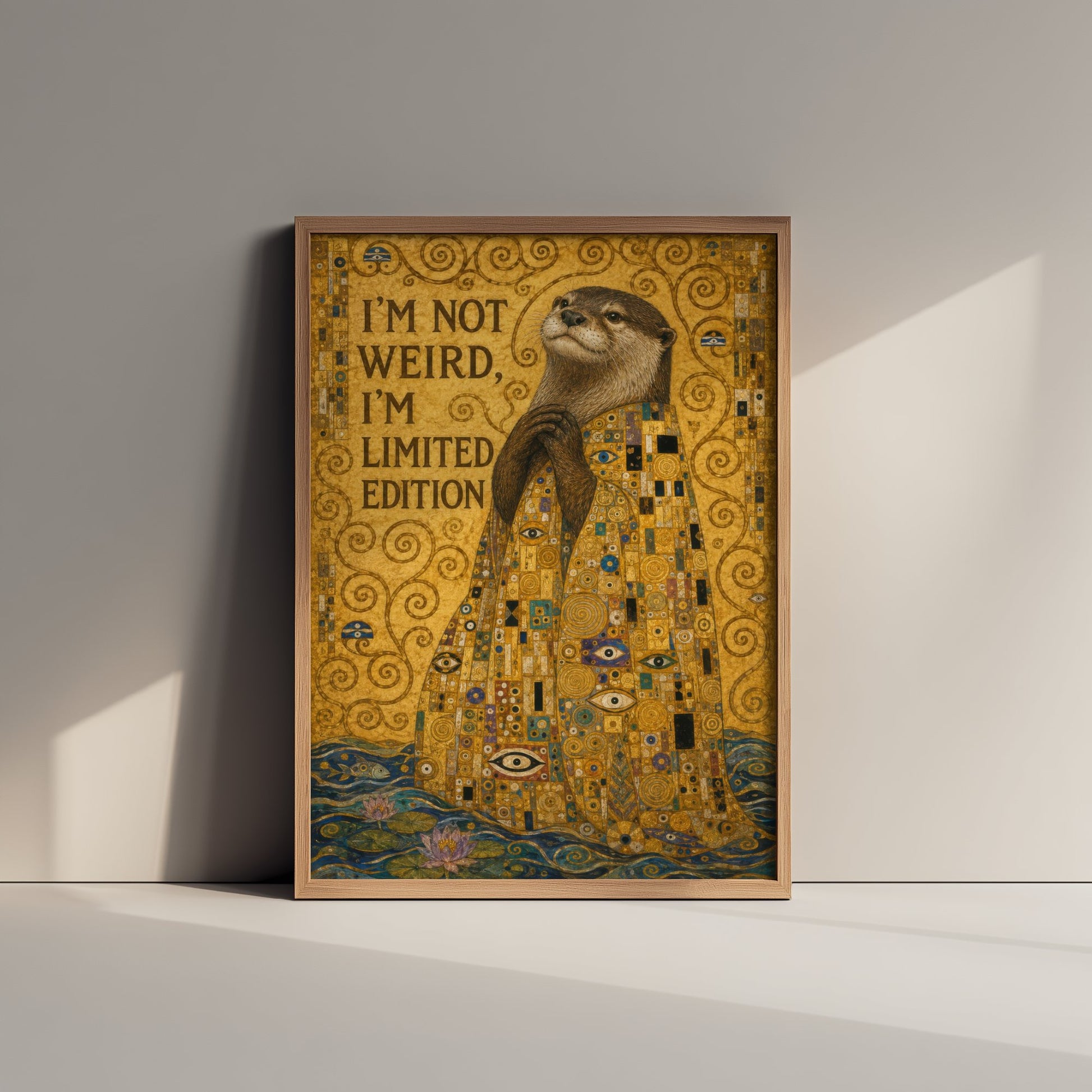 Otter Art Print - I'm Not Weird I'm Limited Edition - Funny Quote Poster Illustration - Klimt 1/3