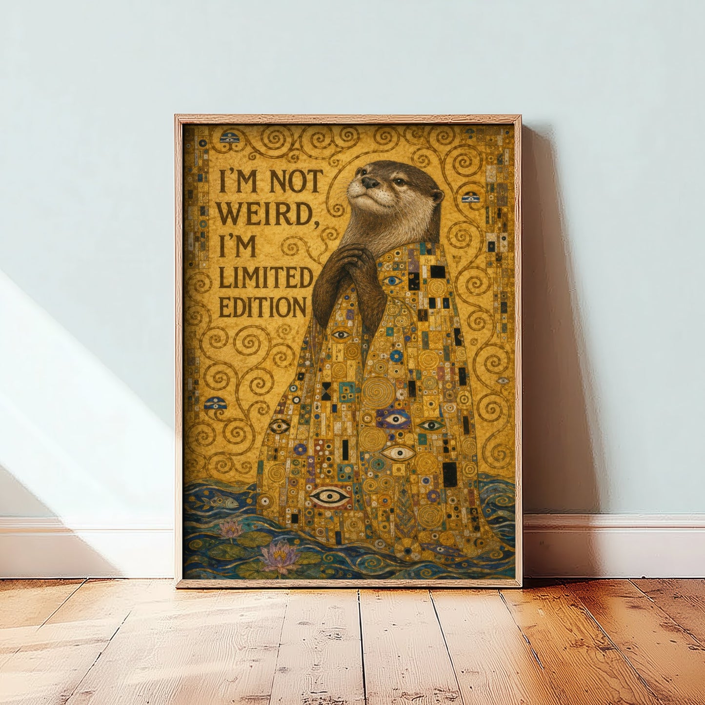 Otter Art Print - I'm Not Weird I'm Limited Edition - Funny Quote Poster Illustration - Klimt 1/3
