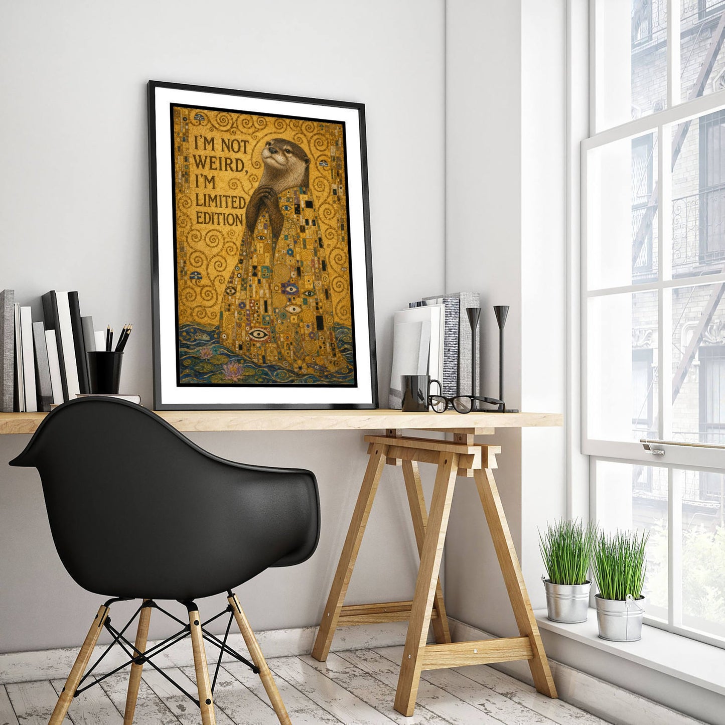 Otter Art Print - I'm Not Weird I'm Limited Edition - Funny Quote Poster Illustration - Klimt 1/3