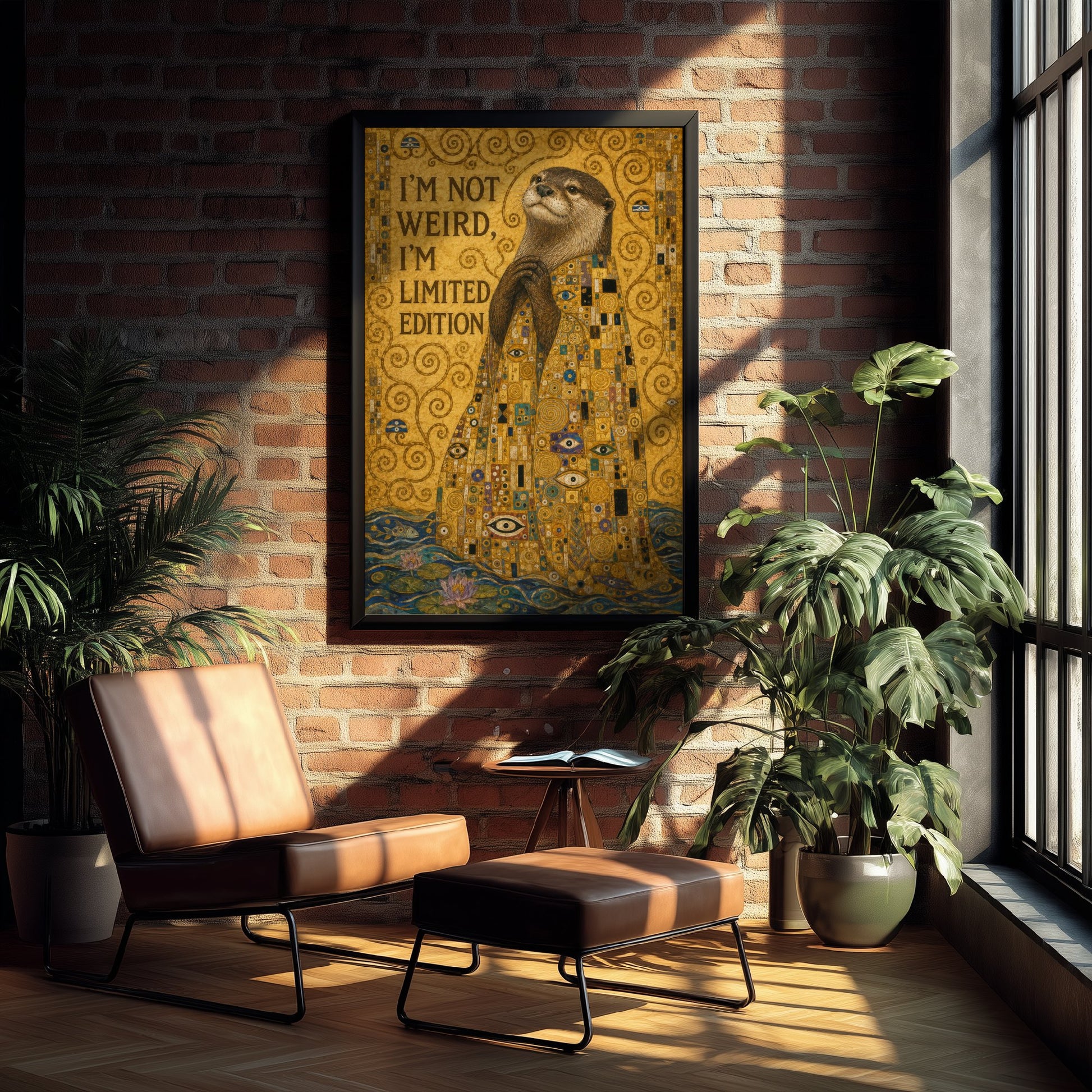 Otter Art Print - I'm Not Weird I'm Limited Edition - Funny Quote Poster Illustration - Klimt 1/3