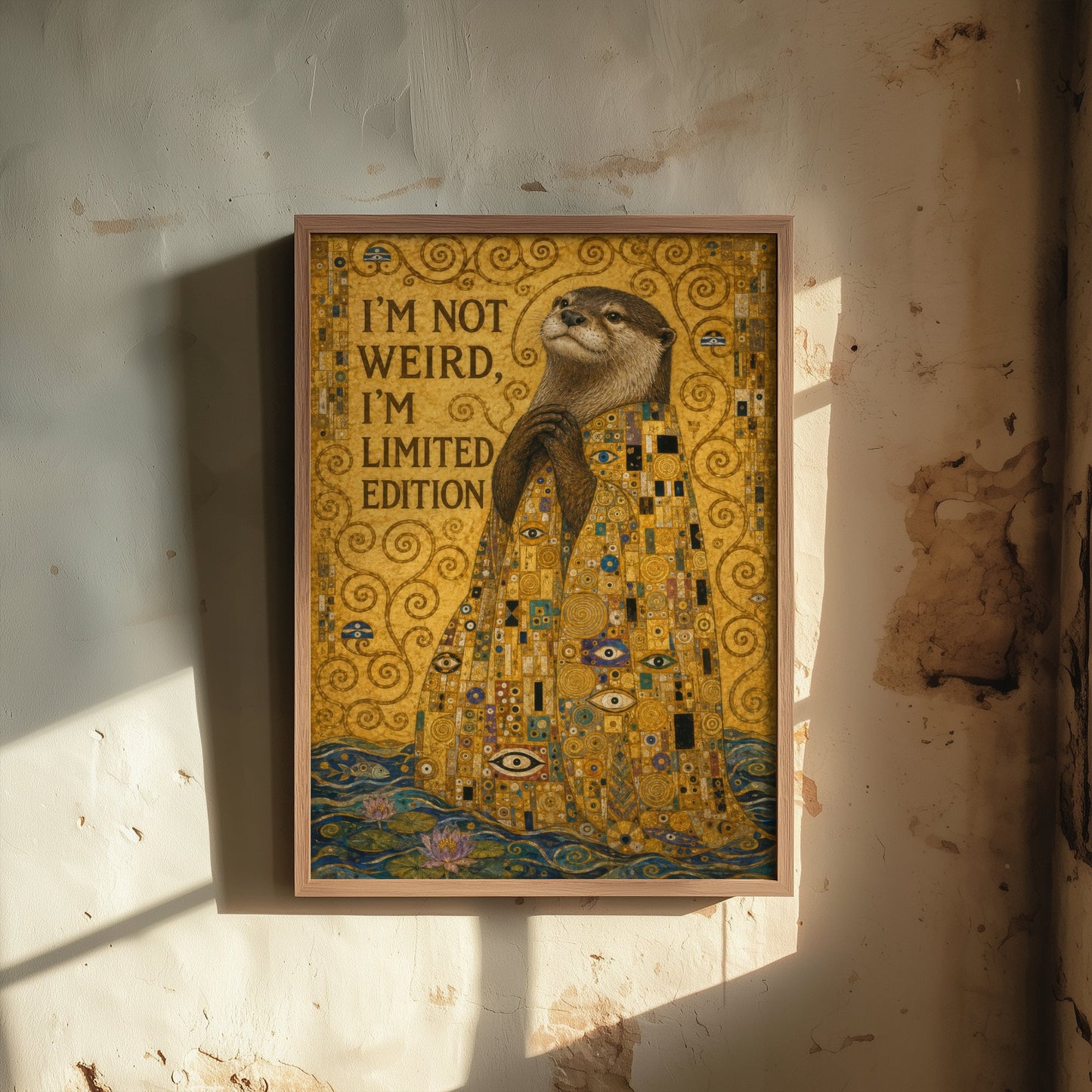 Otter Art Print - I'm Not Weird I'm Limited Edition - Funny Quote Poster Illustration - Klimt 1/3