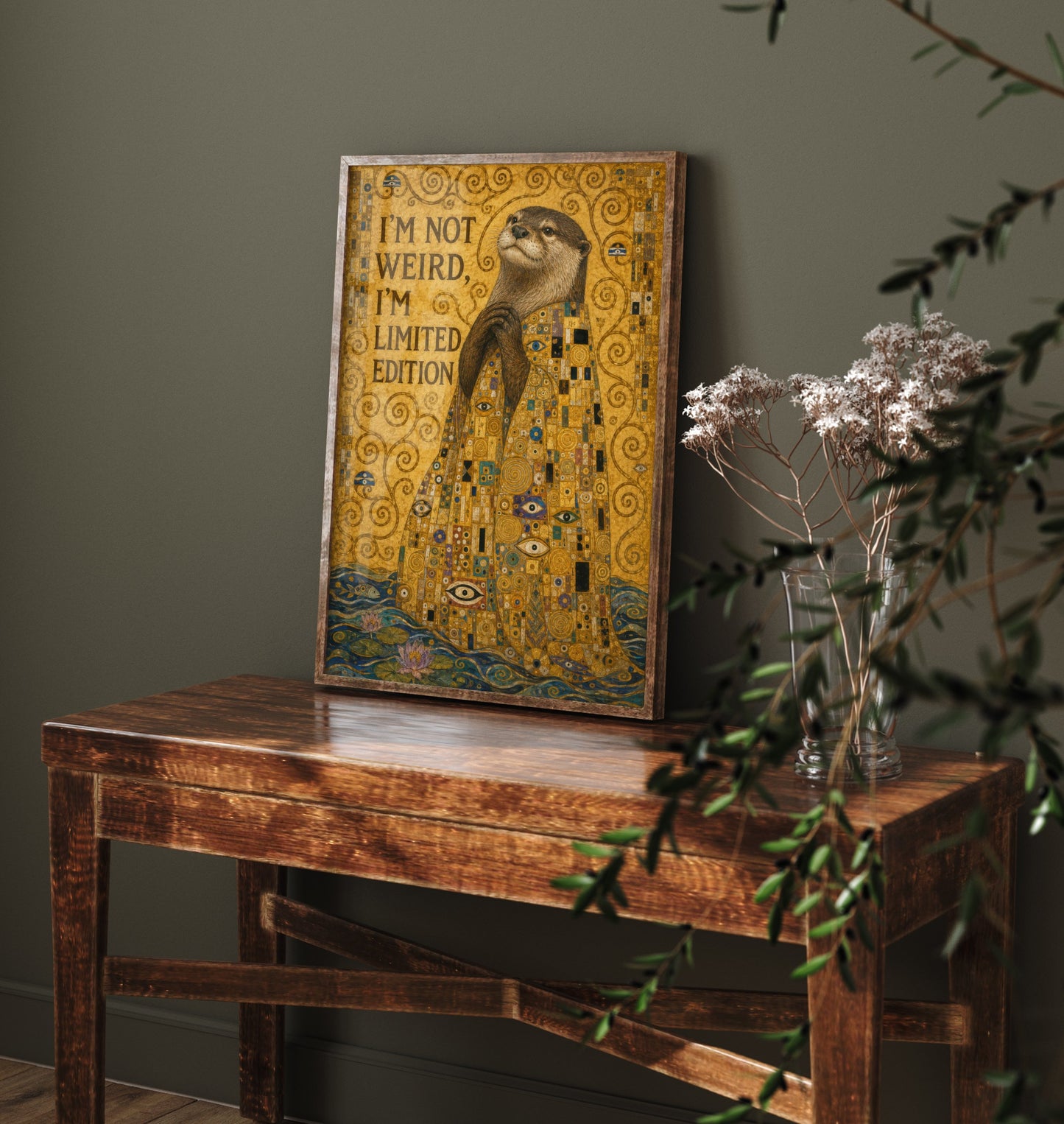 Otter Art Print - I'm Not Weird I'm Limited Edition - Funny Quote Poster Illustration - Klimt 1/3