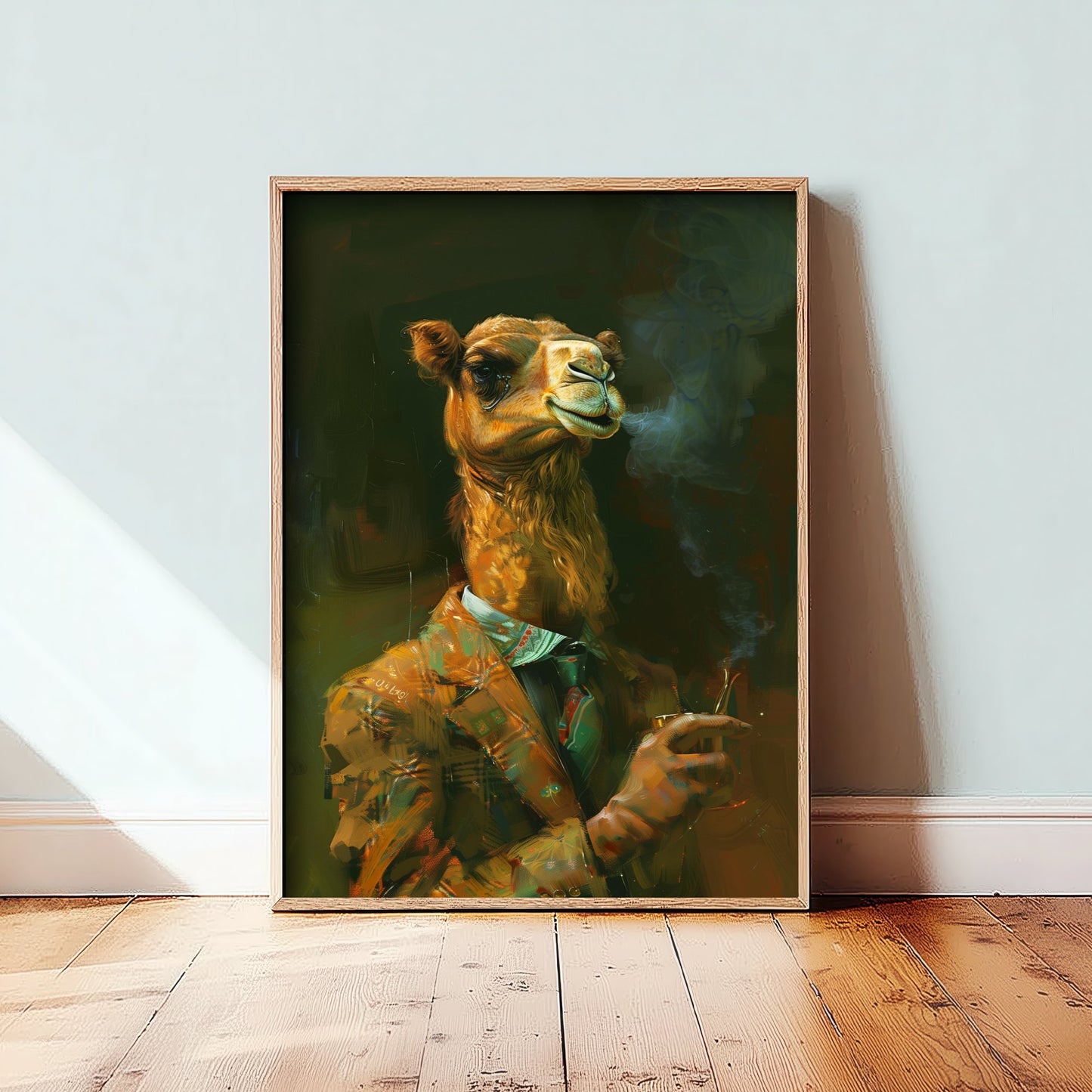Camel in a Suit Art Print - Desert Animal Portrait Illustration - Quirky Vintage Poster 1/3