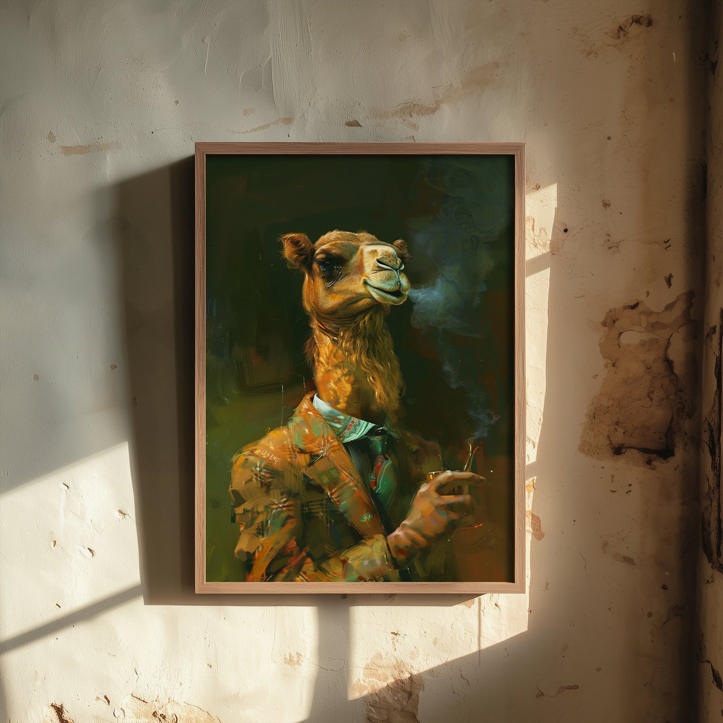 Camel in a Suit Art Print - Desert Animal Portrait Illustration - Quirky Vintage Poster 1/3