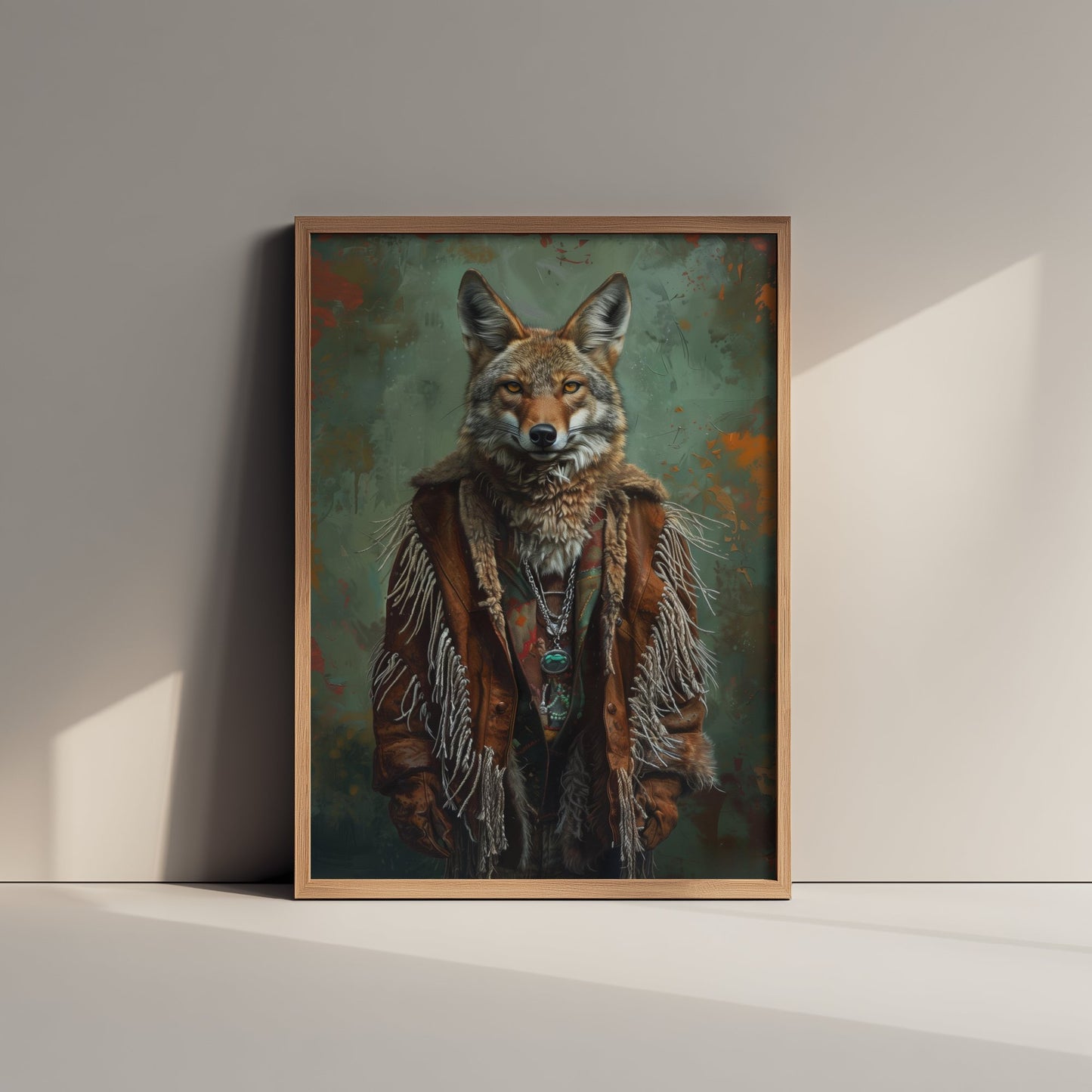 Coyote Portrait Art Print - Western Boho Animal Illustration - Quirky Desert Nomad Poster 2/3