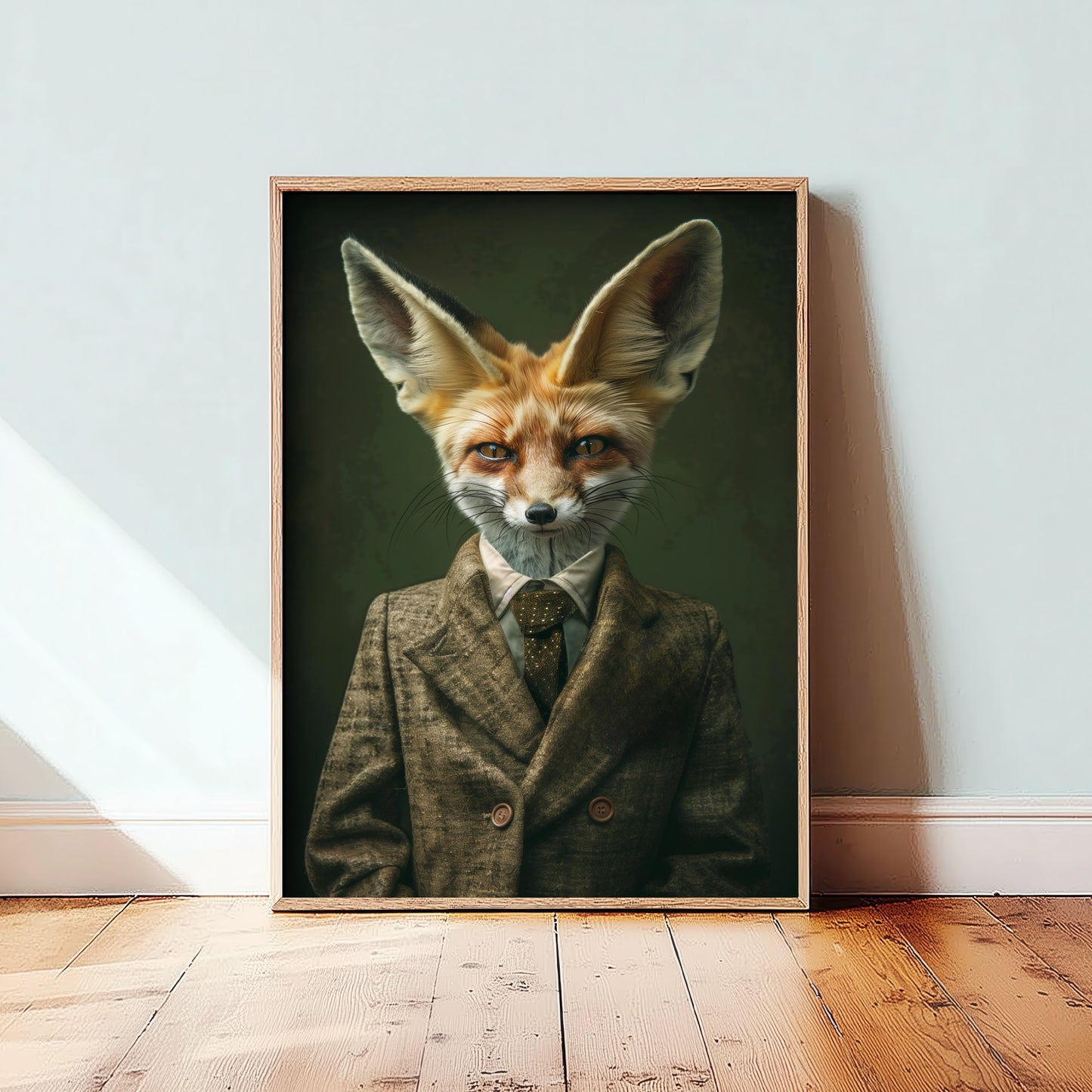 Fennec Fox in a Suit Art Print - Desert Animal Portrait Illustration - Quirky Poster 3/3