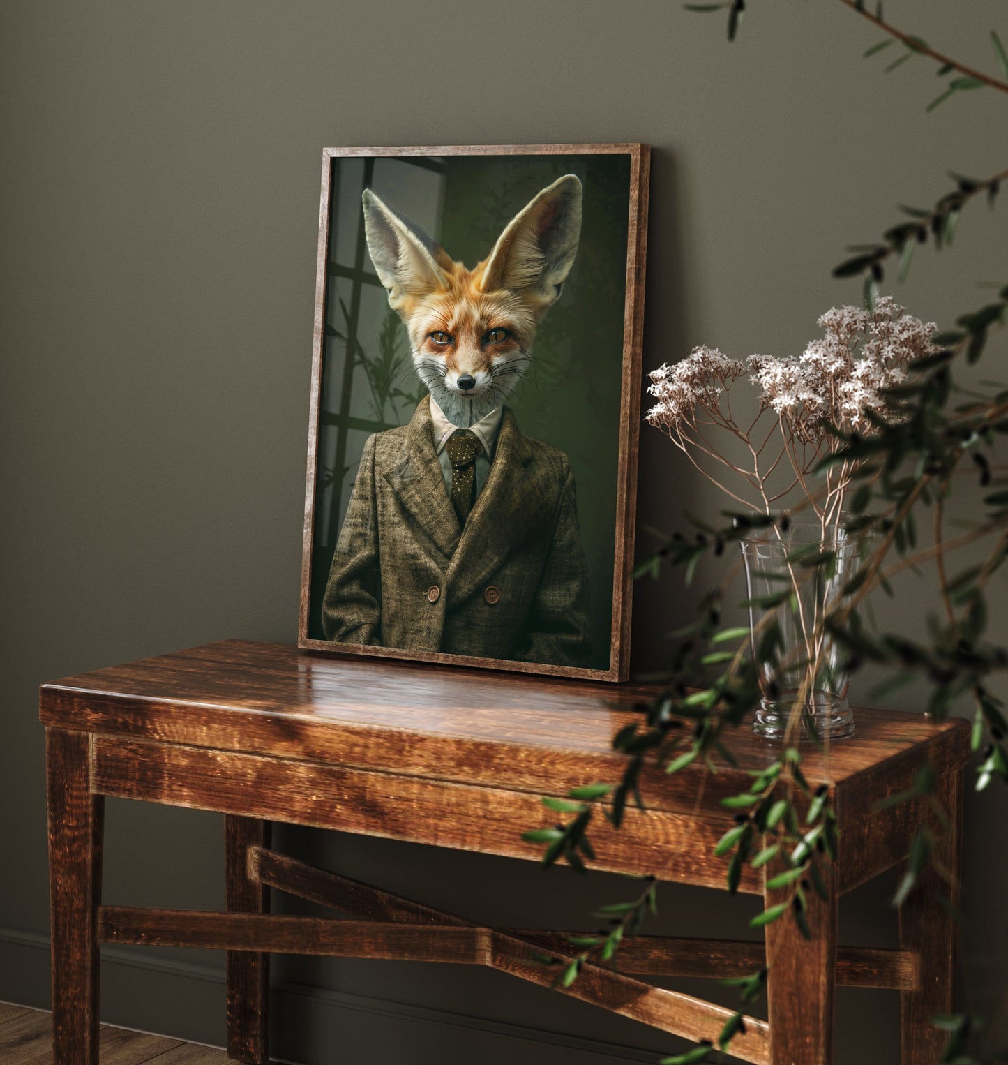 Fennec Fox in a Suit Art Print - Desert Animal Portrait Illustration - Quirky Poster 3/3