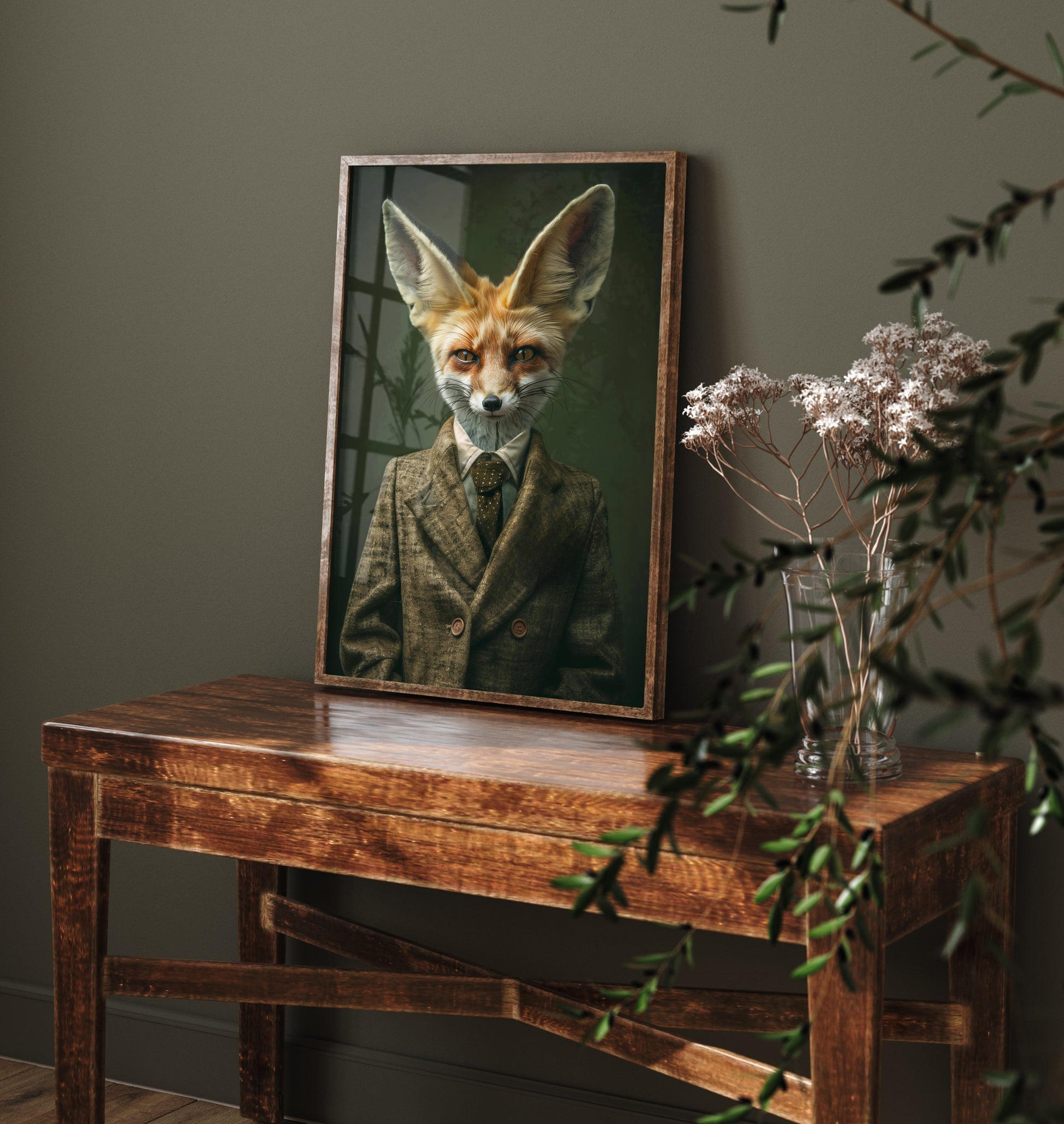 Fennec Fox in a Suit Art Print - Desert Animal Portrait Illustration - Quirky Poster 3/3