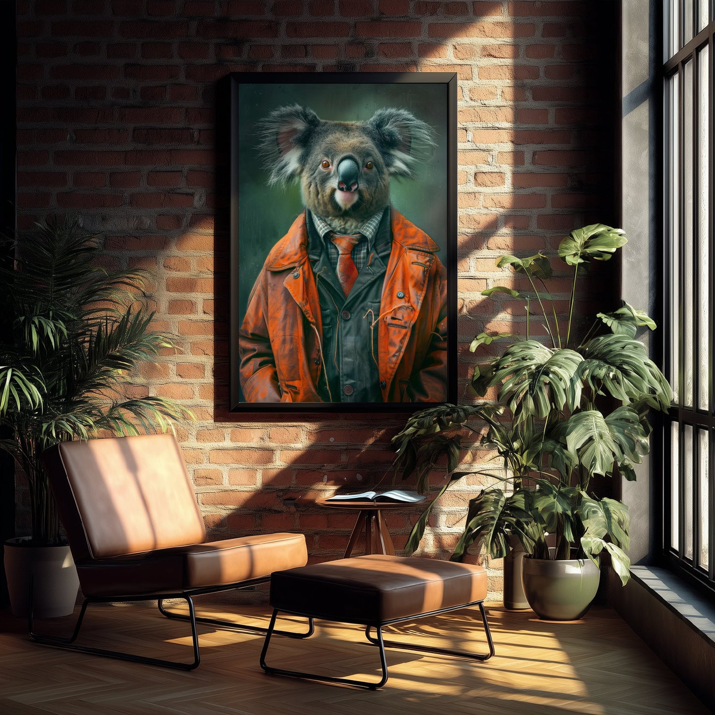 Koala in a Suit Art Print - Whimsical Animal Portrait Poster - Quirky Koala Painting - Cool Jacket Dandy 3/3