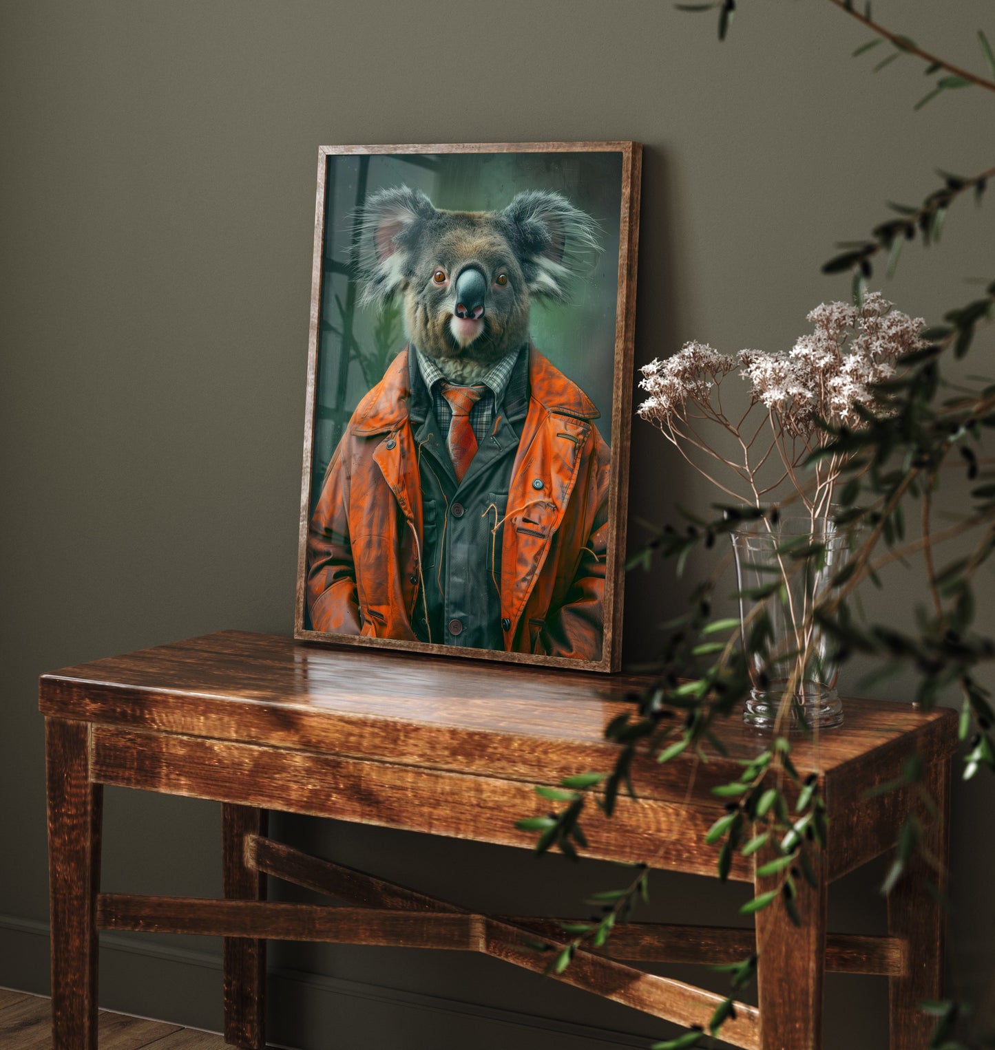 Koala in a Suit Art Print - Whimsical Animal Portrait Poster - Quirky Koala Painting - Cool Jacket Dandy 3/3