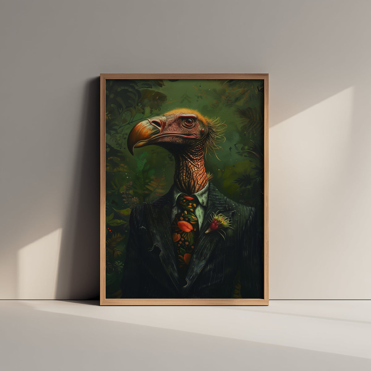 Vulture in a Suit Art Print - Whimsical Animal Portrait Poster - Quirky Vulture Painting - Dapper Gent 3/3