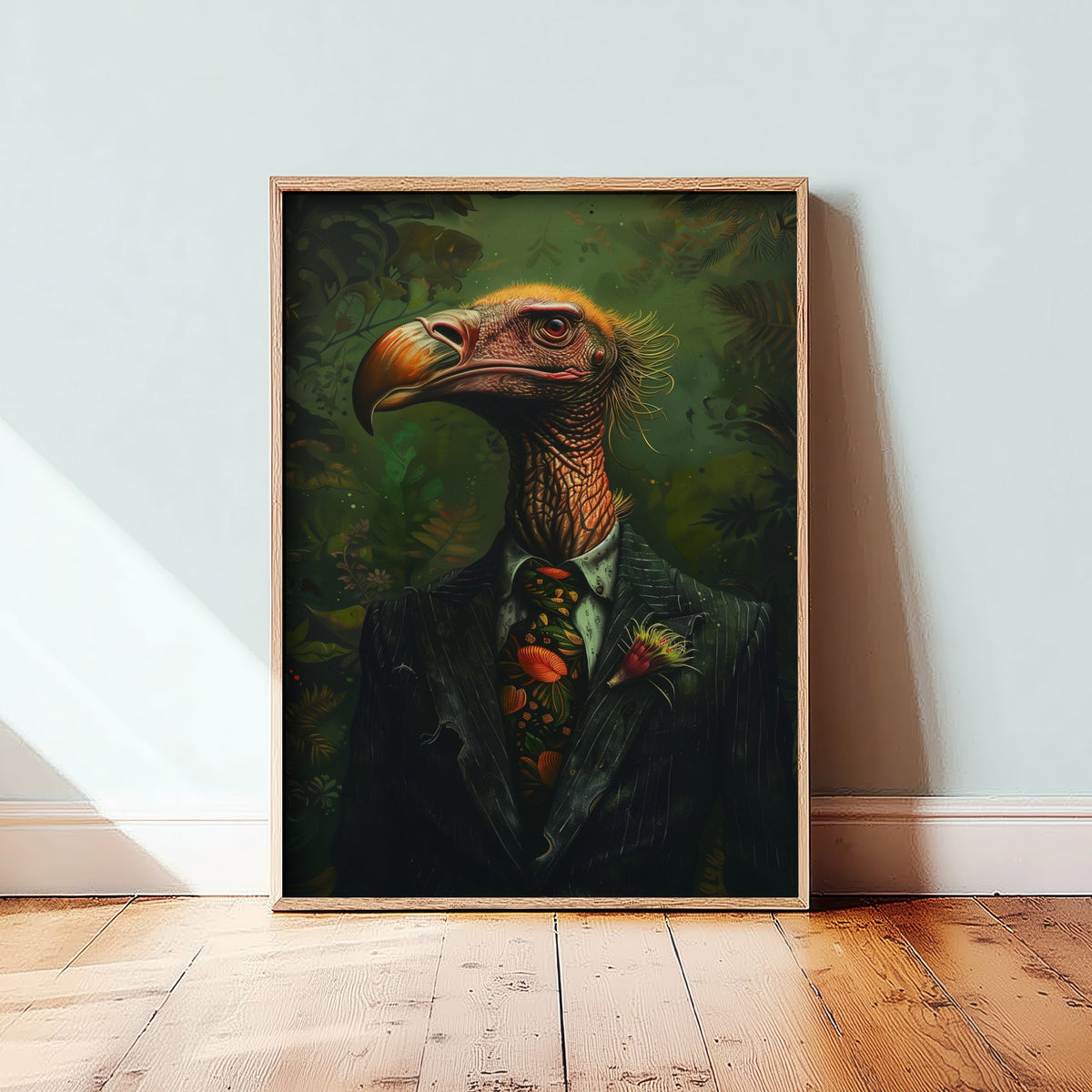 Vulture in a Suit Art Print - Whimsical Animal Portrait Poster - Quirky Vulture Painting - Dapper Gent 3/3