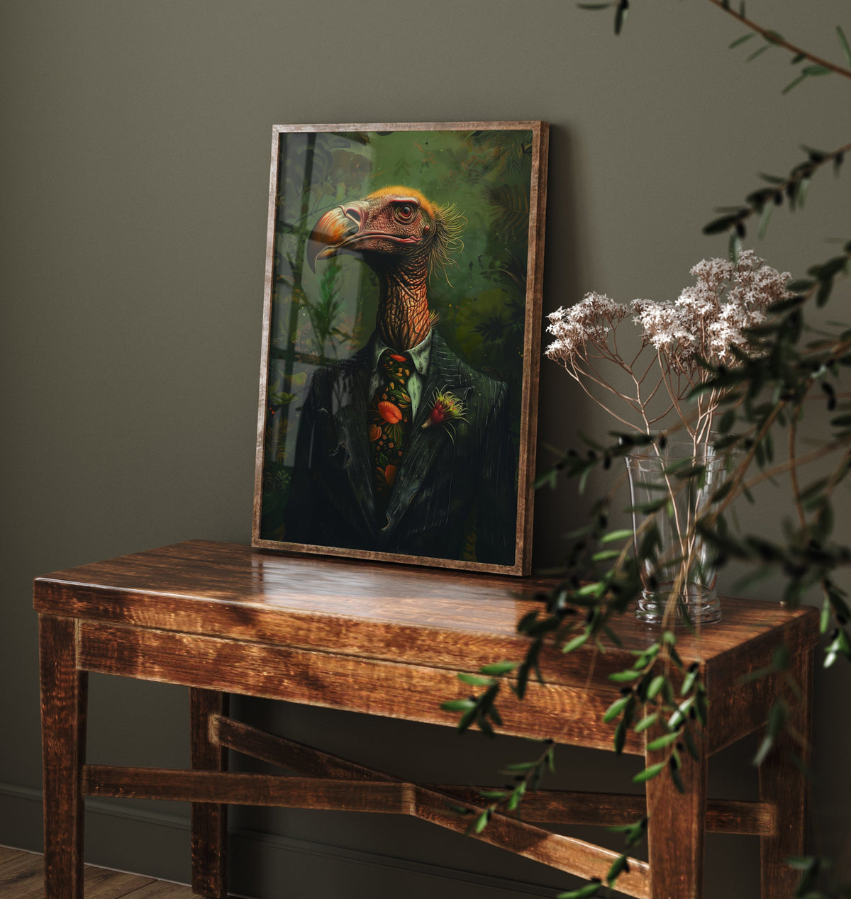 Vulture in a Suit Art Print - Whimsical Animal Portrait Poster - Quirky Vulture Painting - Dapper Gent 3/3