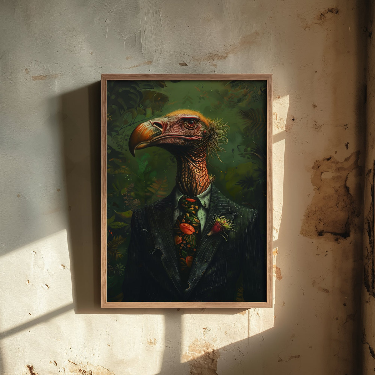 Vulture in a Suit Art Print - Whimsical Animal Portrait Poster - Quirky Vulture Painting - Dapper Gent 3/3