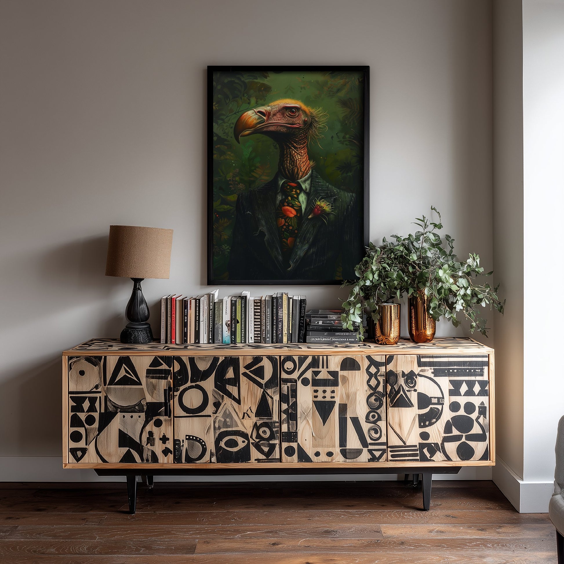 Vulture in a Suit Art Print - Whimsical Animal Portrait Poster - Quirky Vulture Painting - Dapper Gent 3/3