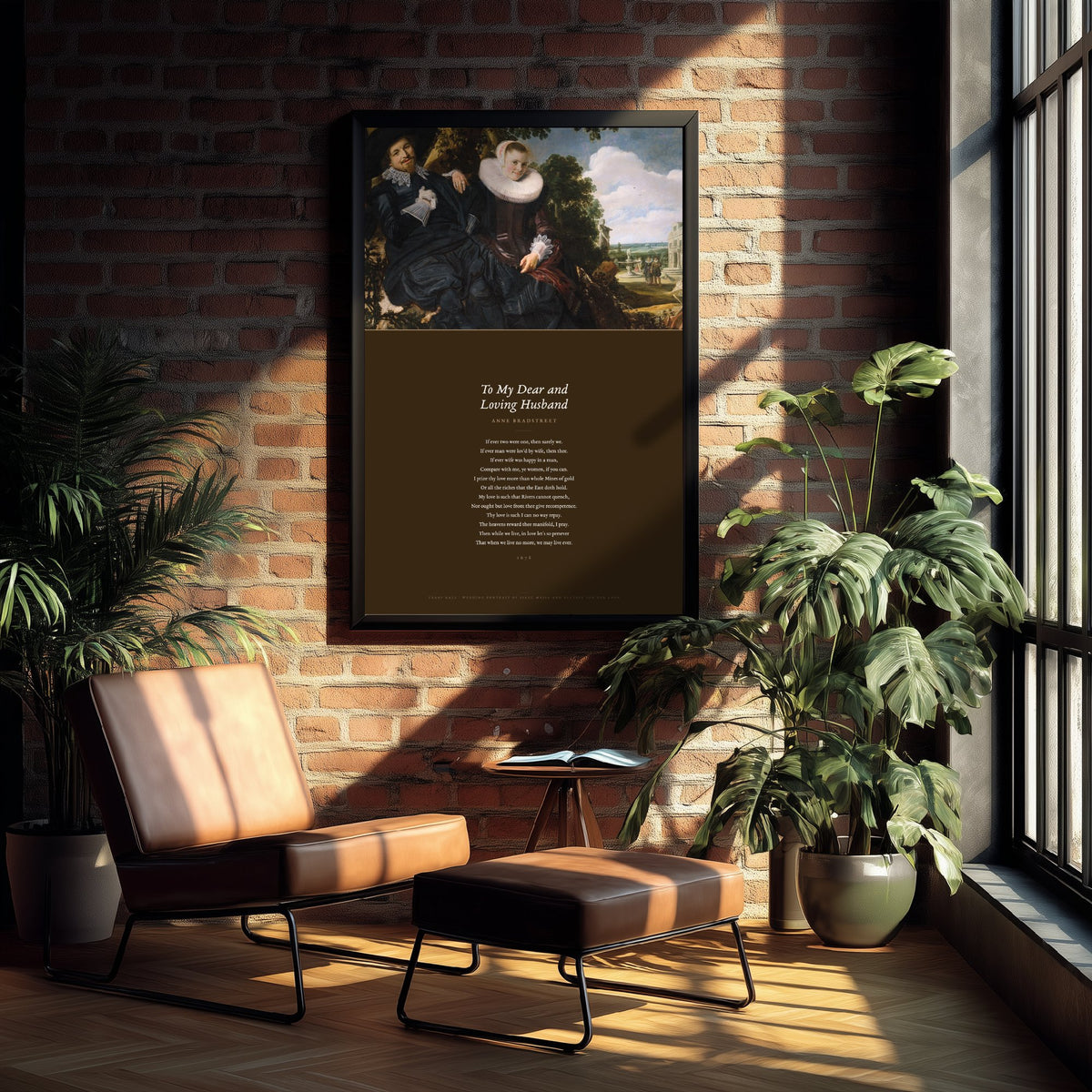 To My Dear and Loving Husband by Anne Bradstreet Art Print - Full Poem Poster - Wedding Reading over Frans Hals Painting